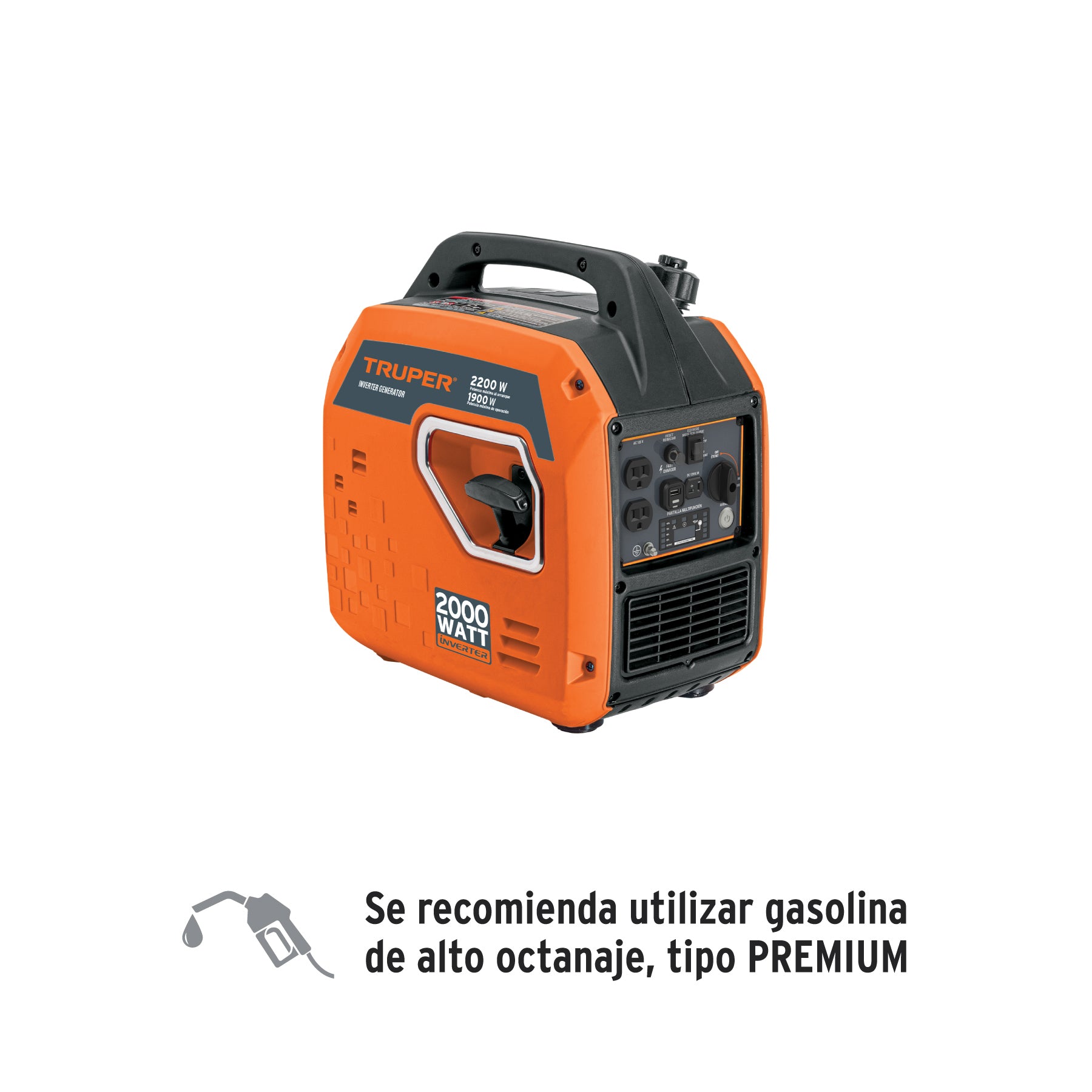 Generador silencioso inverter 2.2kW, 80 cc, enc. electrónico