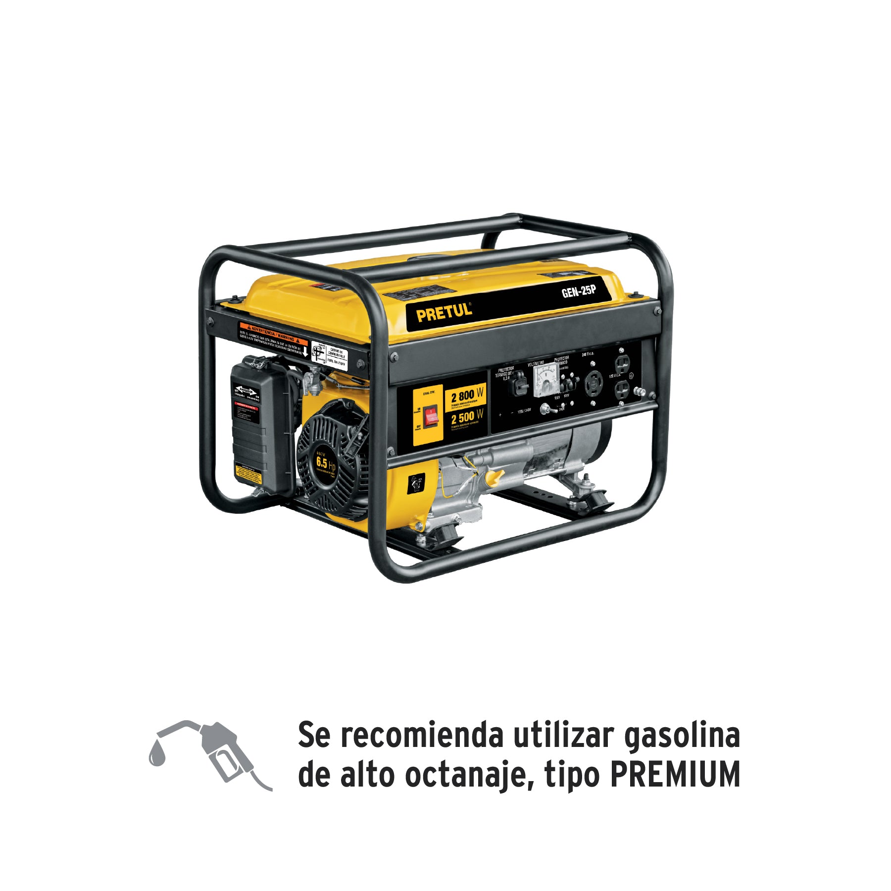 Generador portátil 2.5 kW motor a gasolina, Pretul