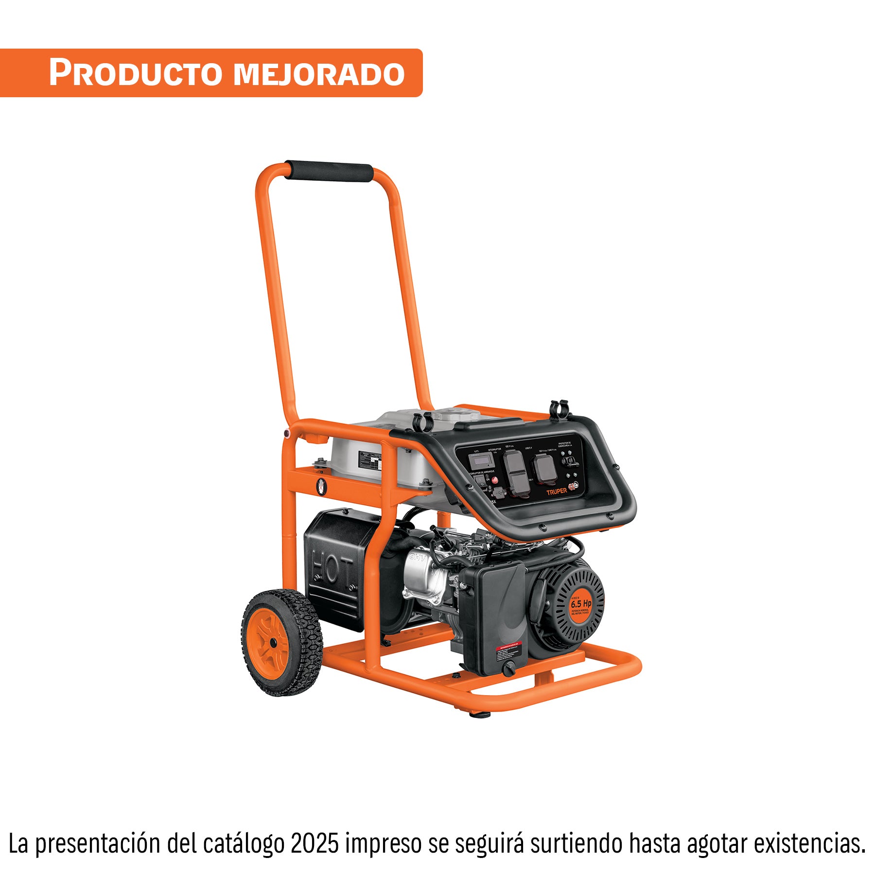 Generador portátil 2.5 kW motor a gasolina, Truper