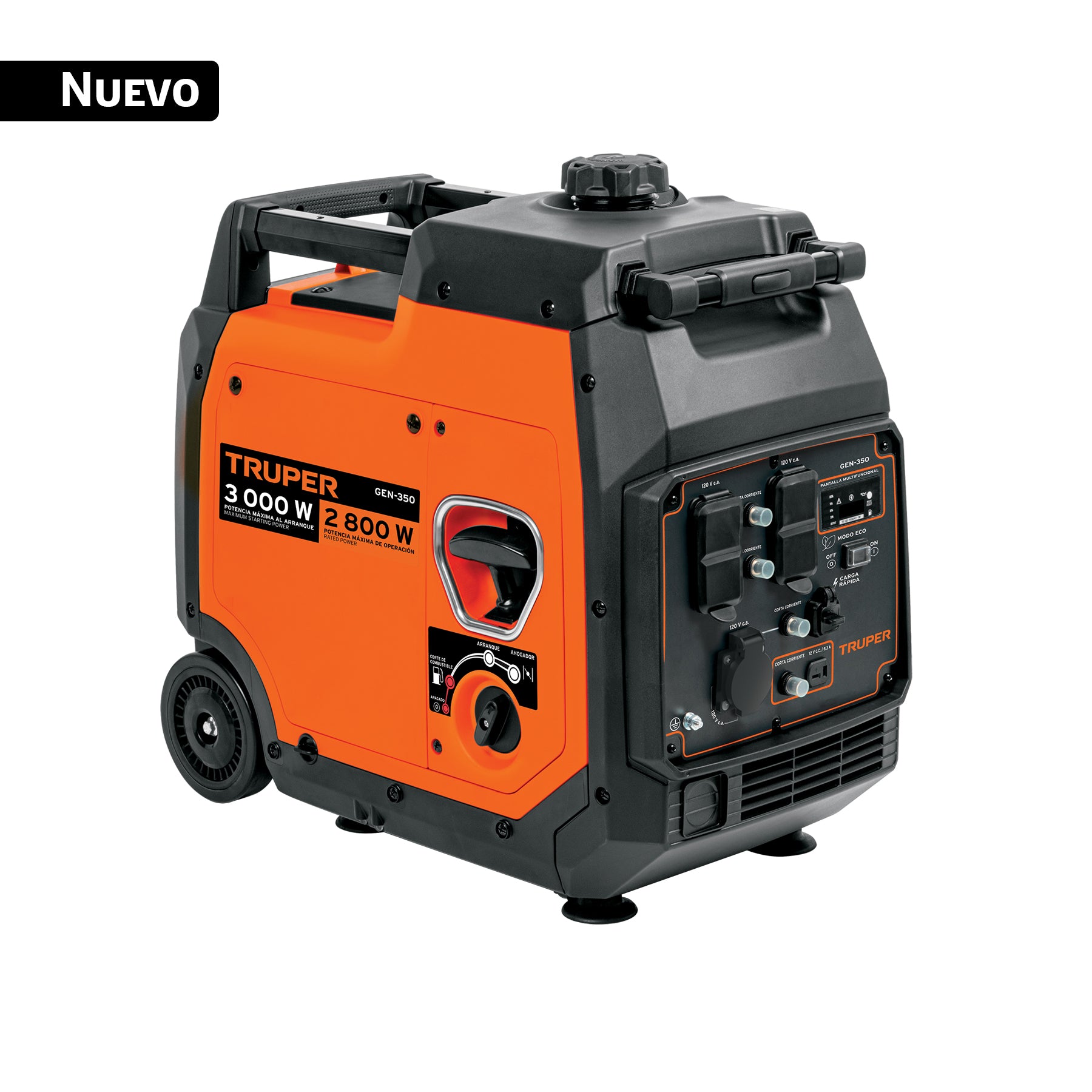 Generador inversor silencioso 3 kW, encendido manual, TRUPER