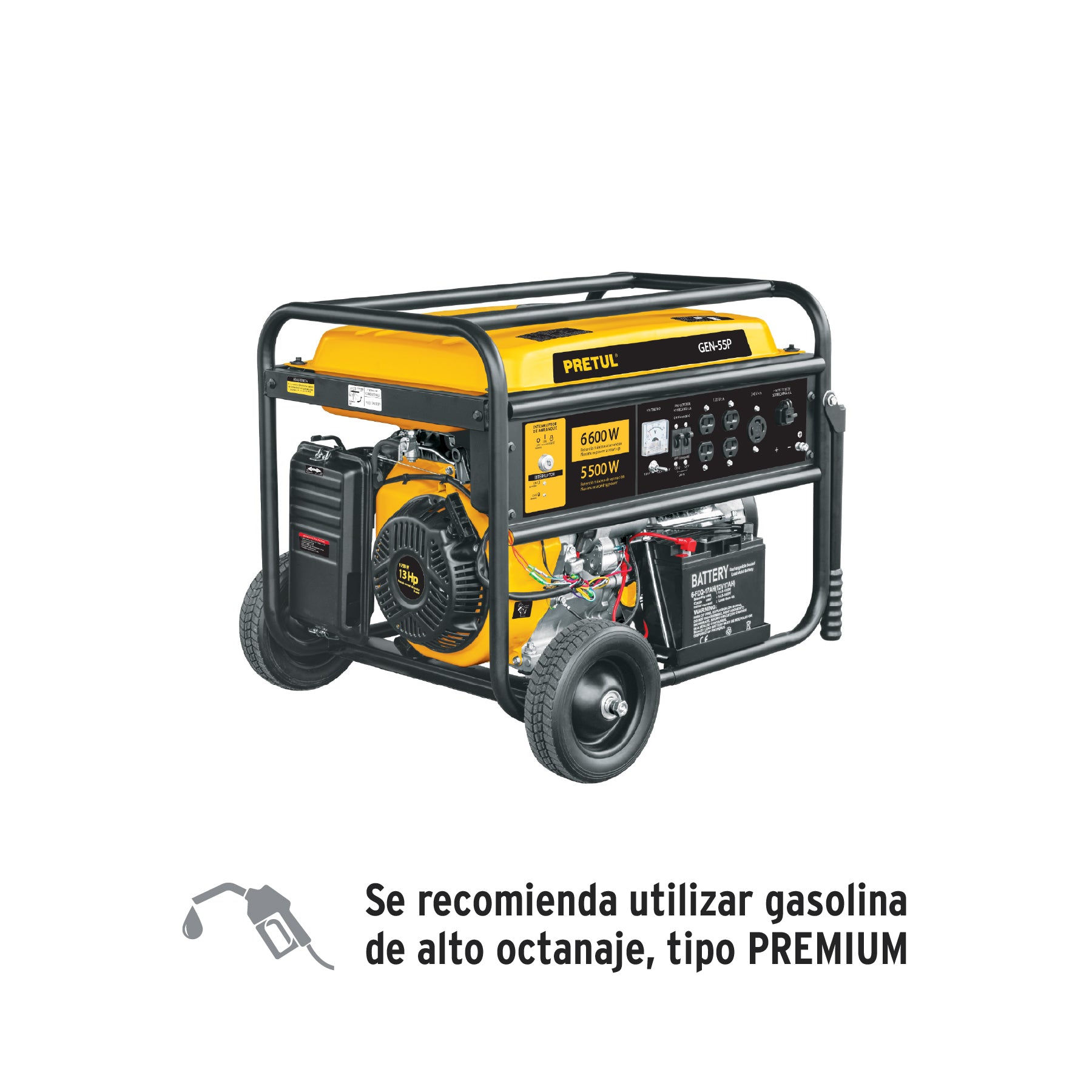 Generador portátil 5.5 kW motor a gasolina, Pretul