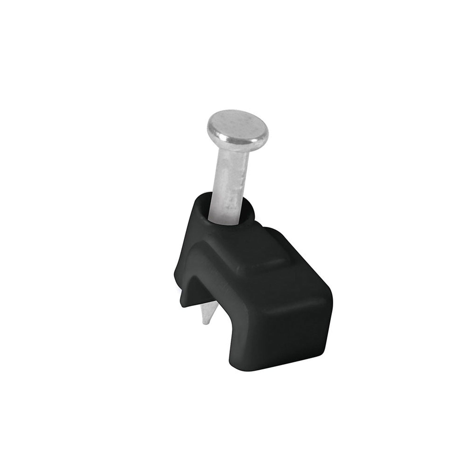 Bolsa con 20 grapas negras de 3 x 6 mm para cable plano, Volteck, GPL-5N, 48033