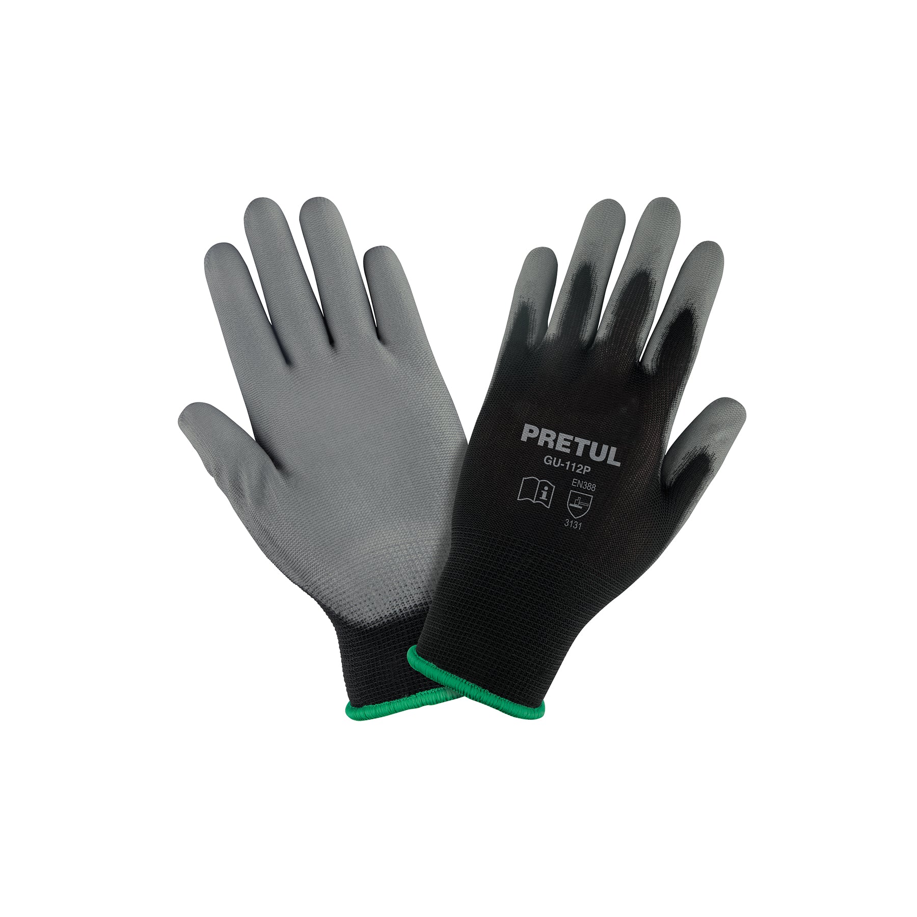 Guantes de nylon recubiertos de poliuretano, M, Pretul, GU-112P, 20030