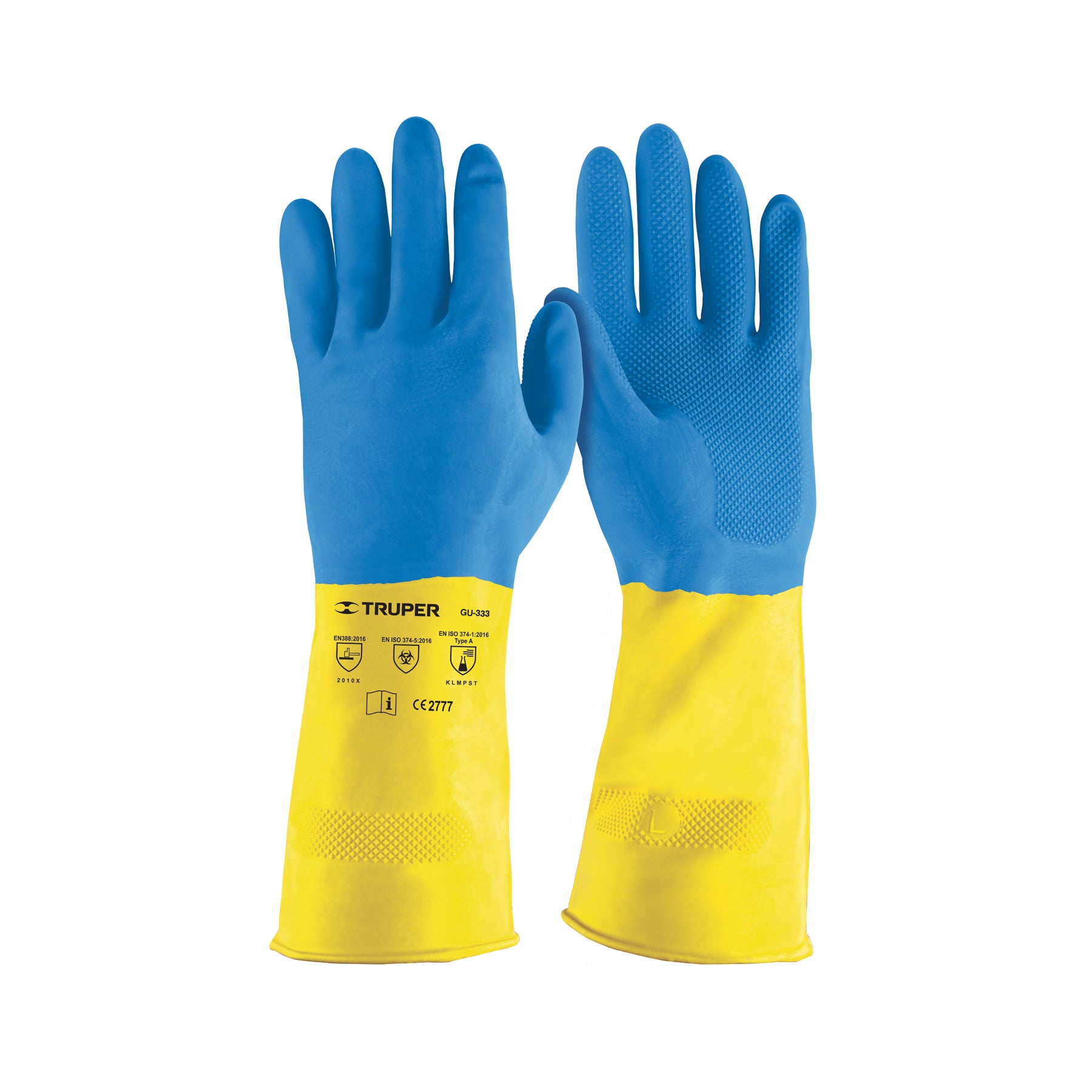 Guantes de látex reforzados para limpieza, G, Truper