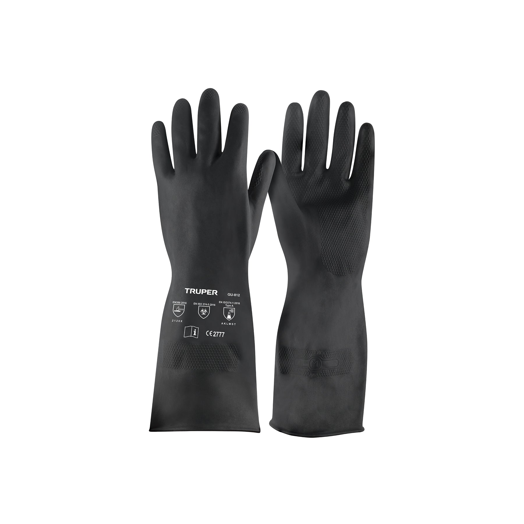 Guantes de neopreno para manejo de químicos, M, Truper