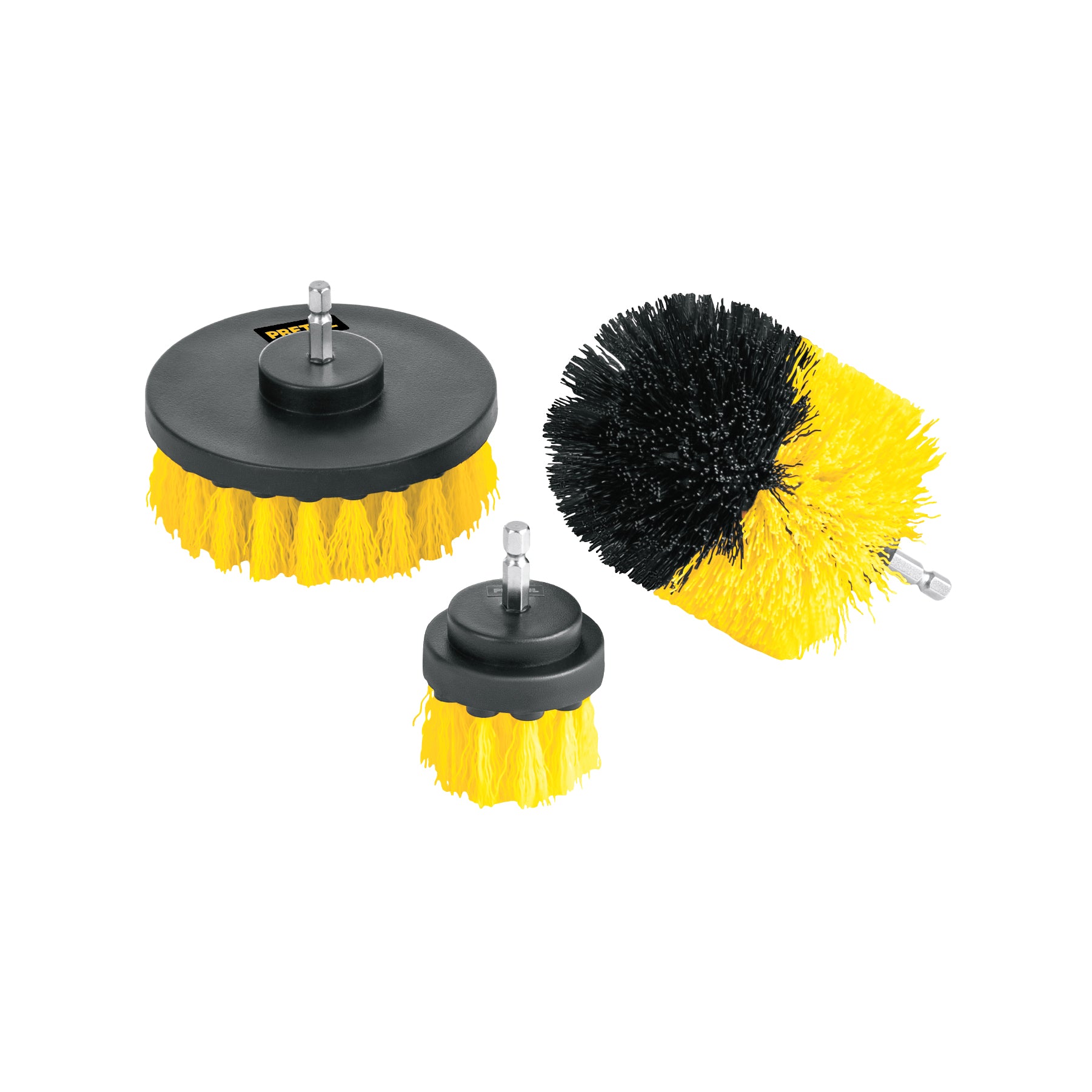 Juego de 3 cepillos multiusos para taladro, Pretul, JCE-3P, 28152