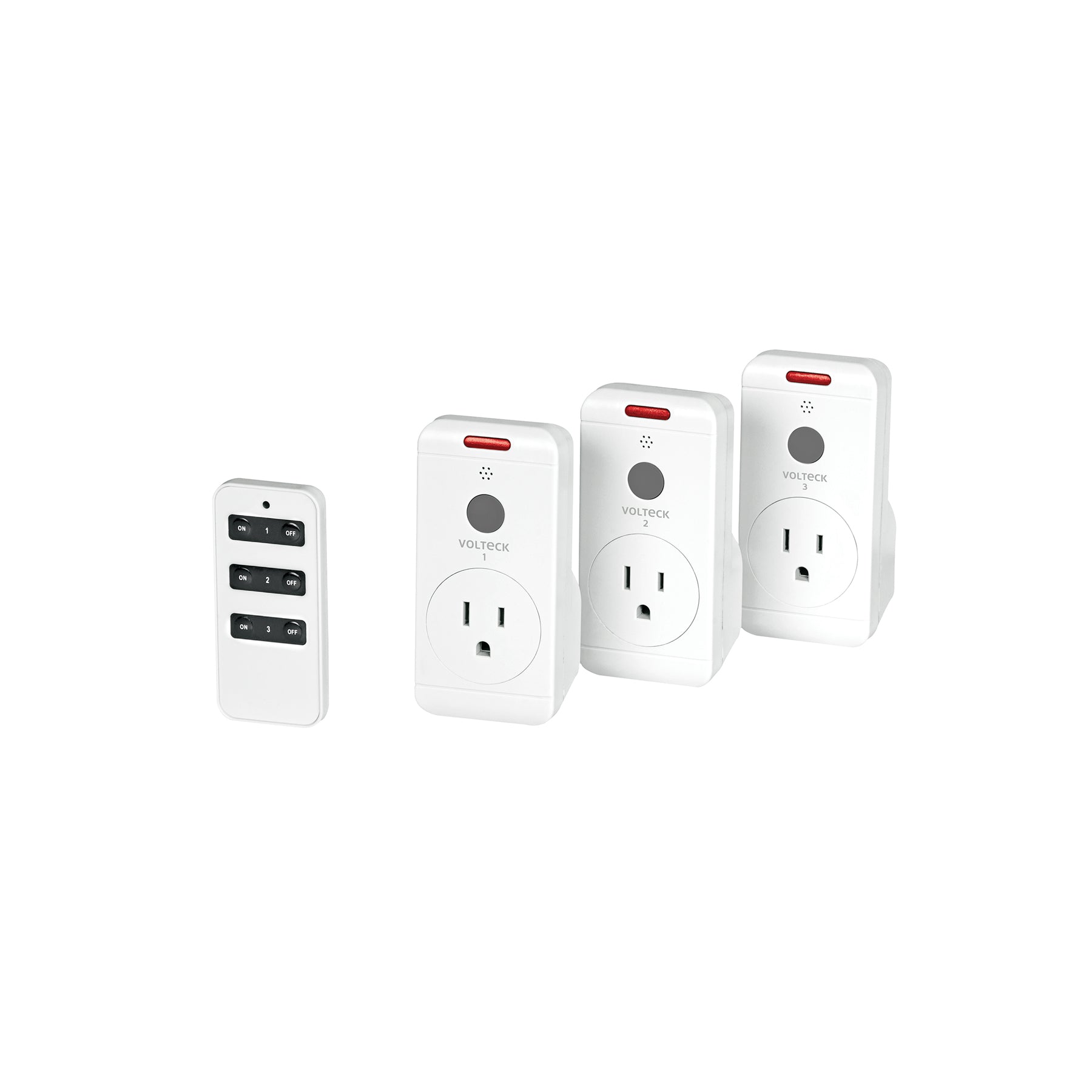 Juego de 3 Contactos con control remoto, Volteck, JCOR-3, 49489