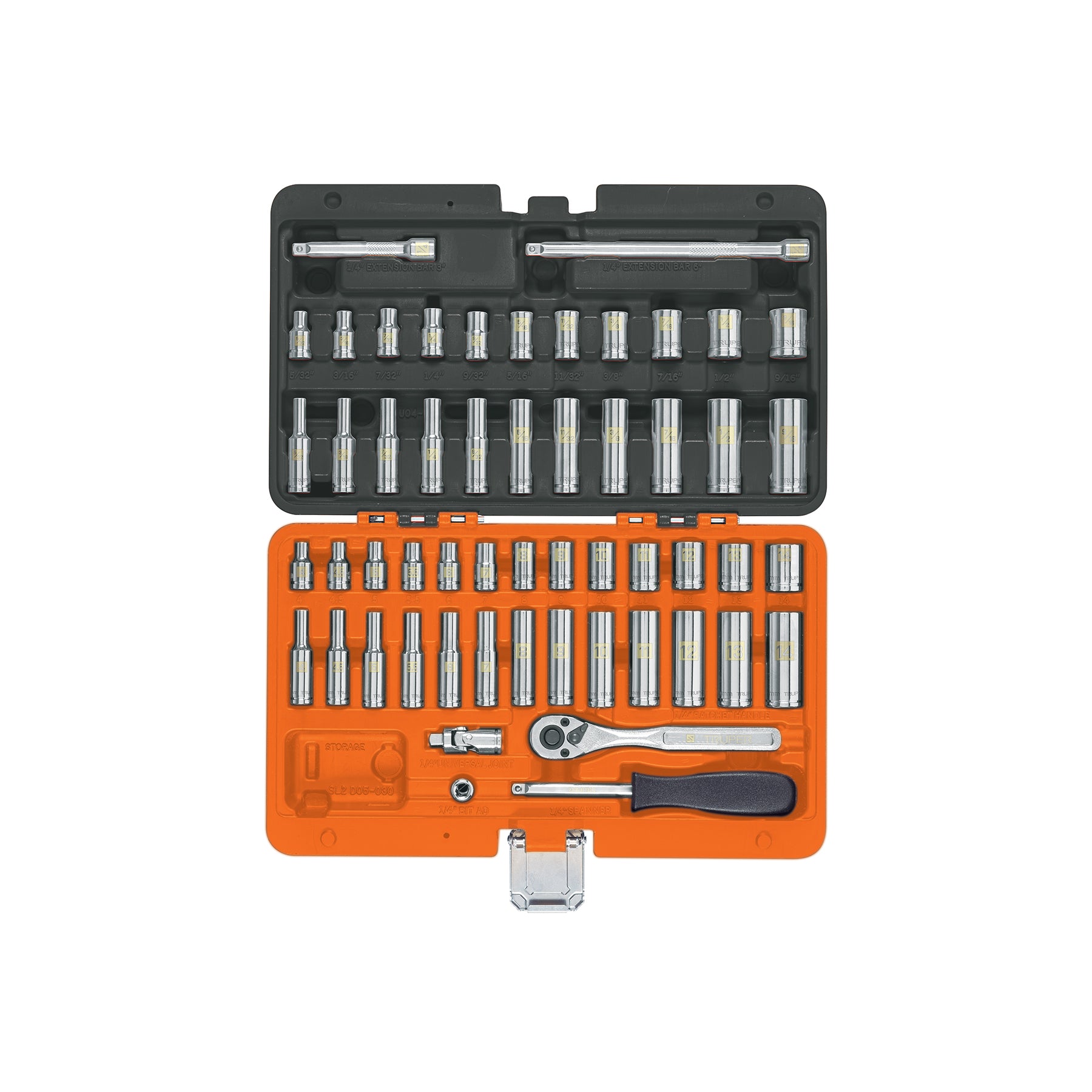 Juego de 54 herramientas cuadro 1/4" estándar y mm para mecánico