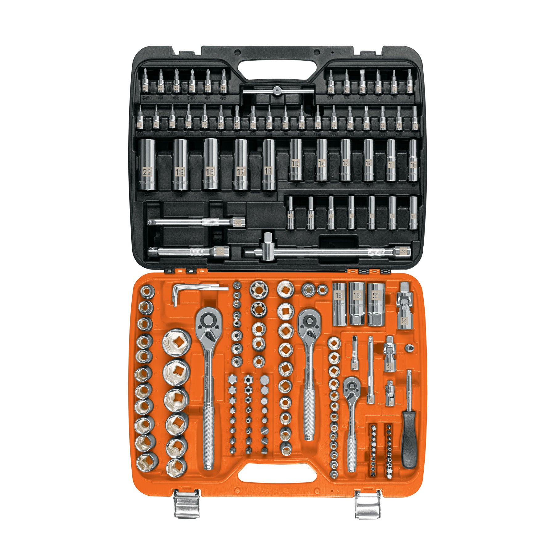 Juego de 172 herramientas 1/4", 3/8" y 1/2" estándar para mecánico