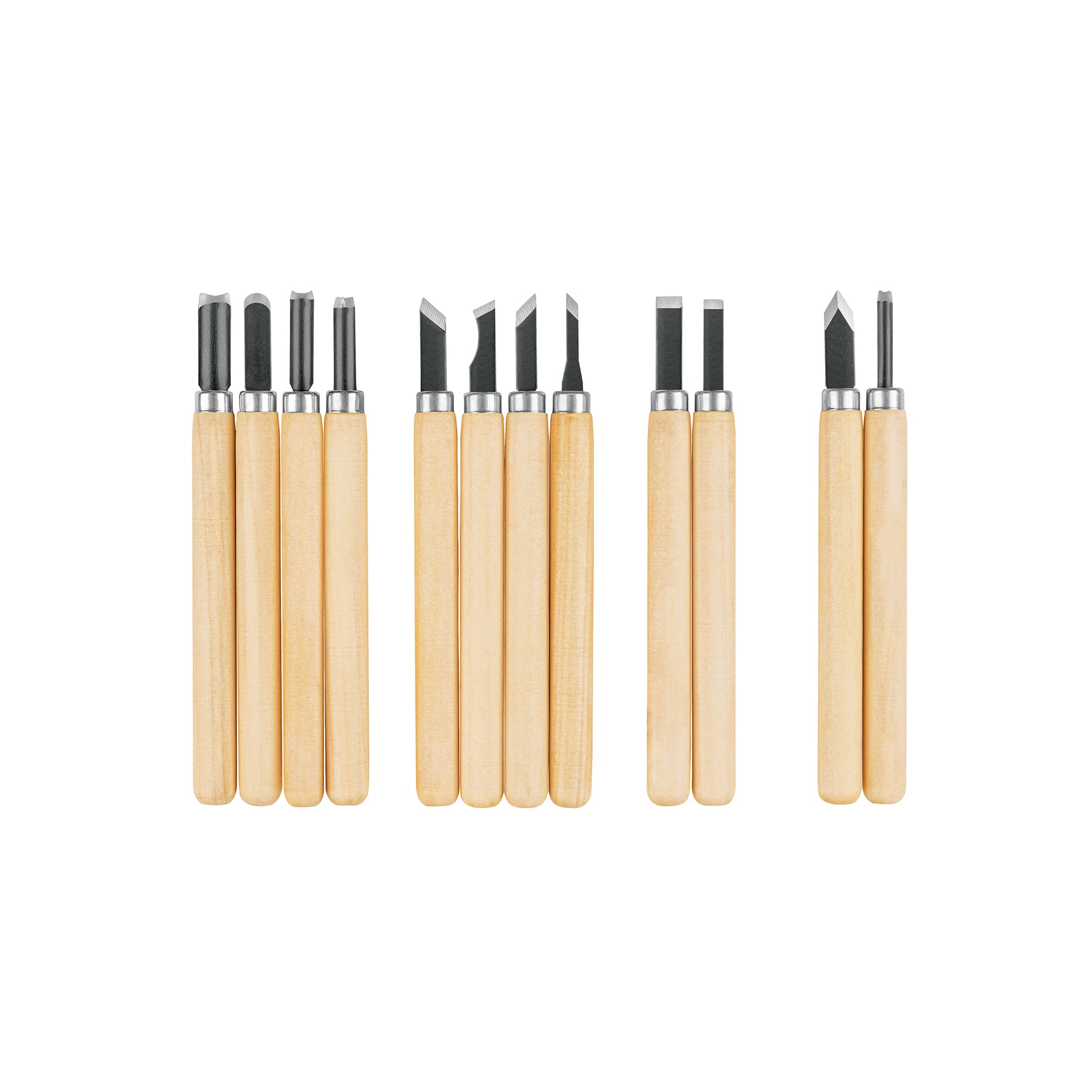 Juego de 12 gurbias escolares para madera, Pretul, JGM-12P, 26094