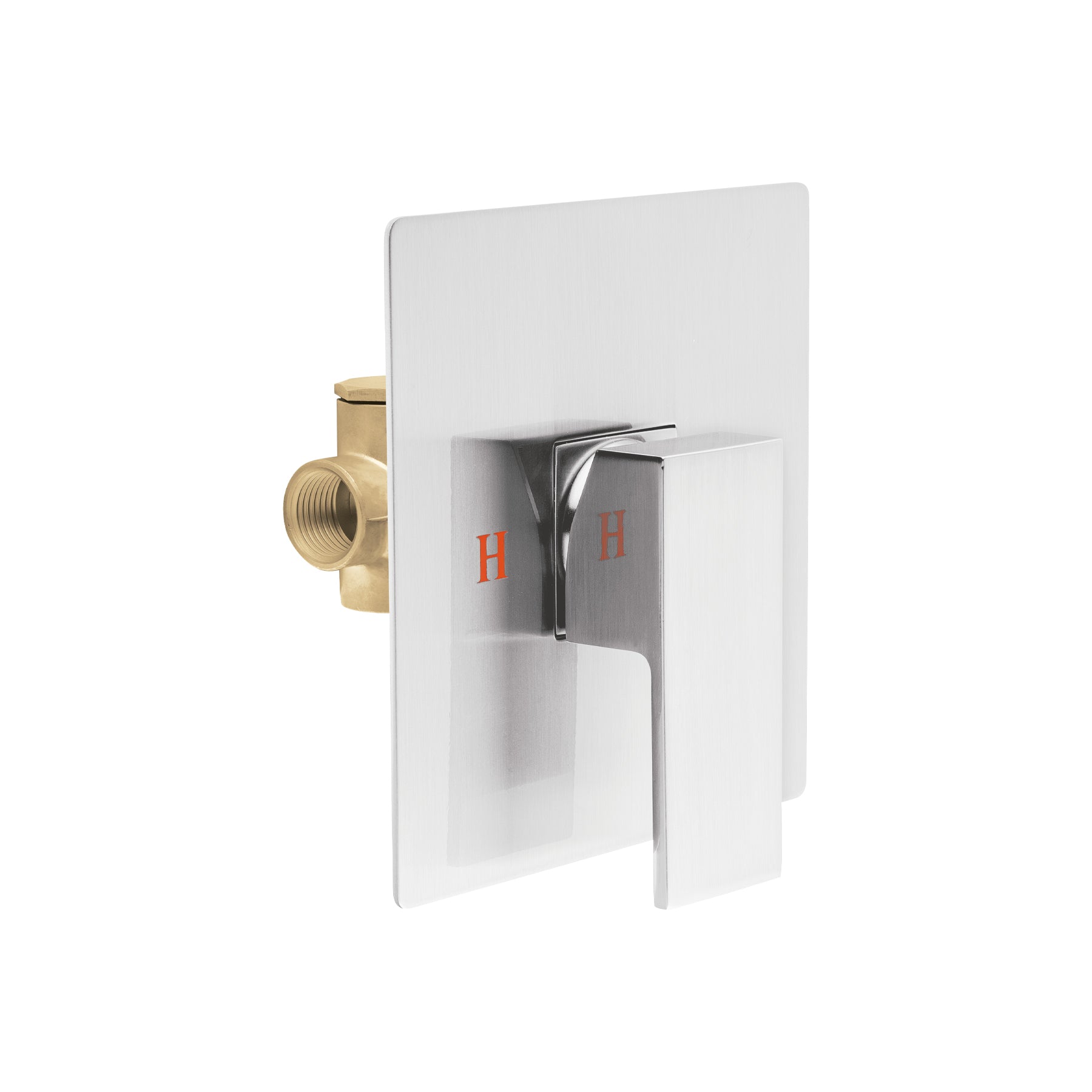 Monomando para regadera sin desviador, satín, FOSET KUBO