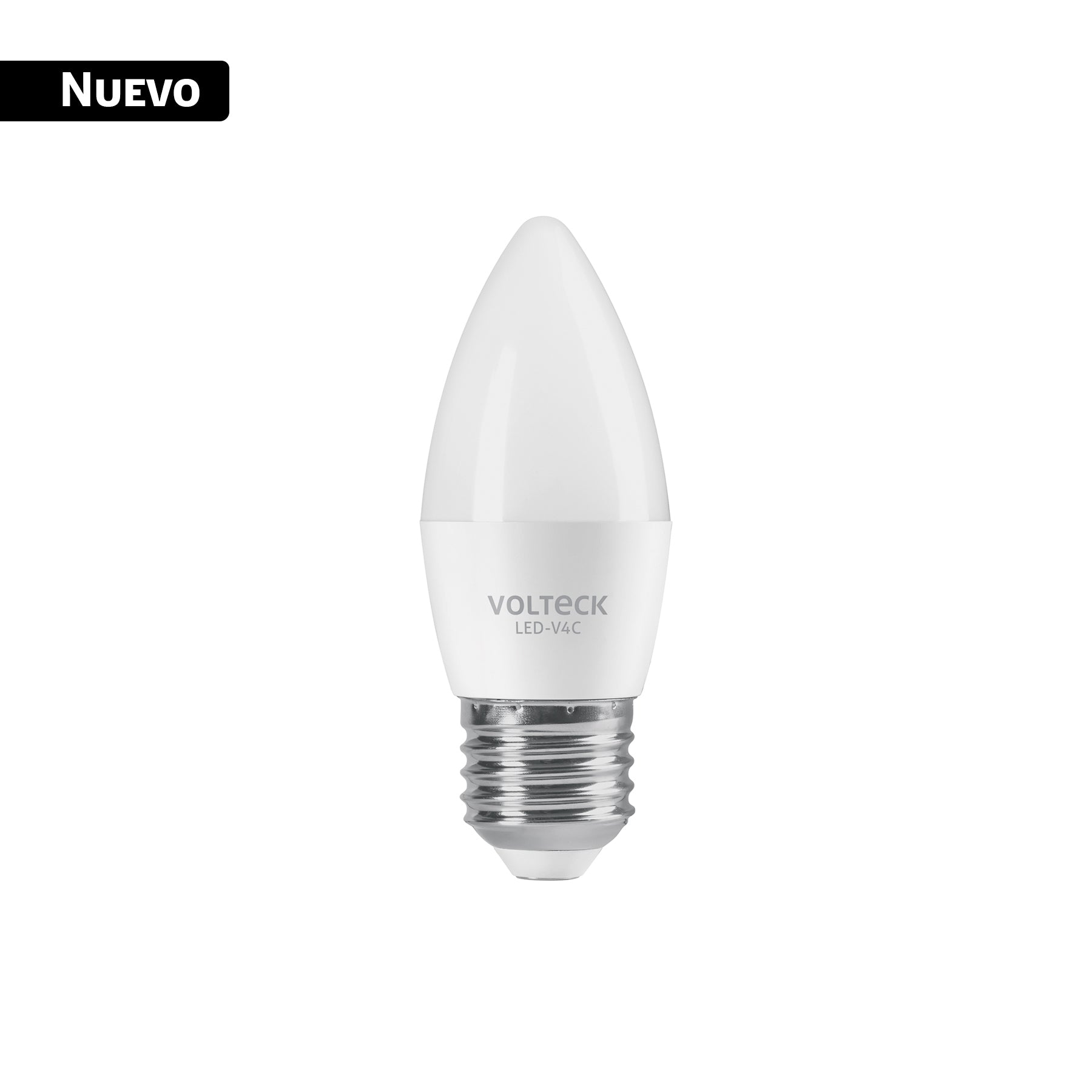 Foco LED tipo vela 4W (25W) 2400K luz ámbar, E27, Volteck, LED-V4C, 43753