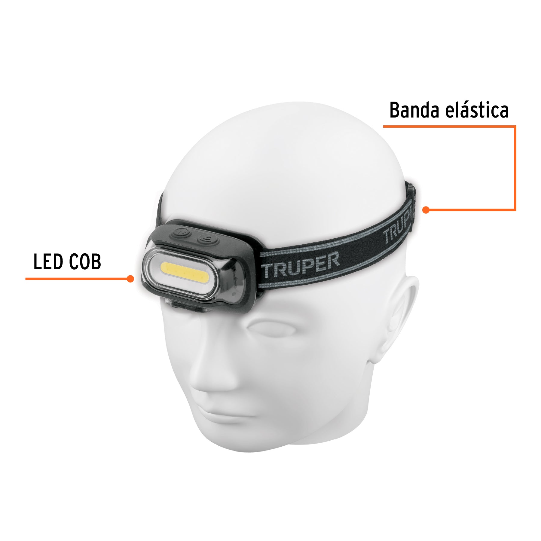Linterna de minero LED 460 lm con sensor, recargable, Truper