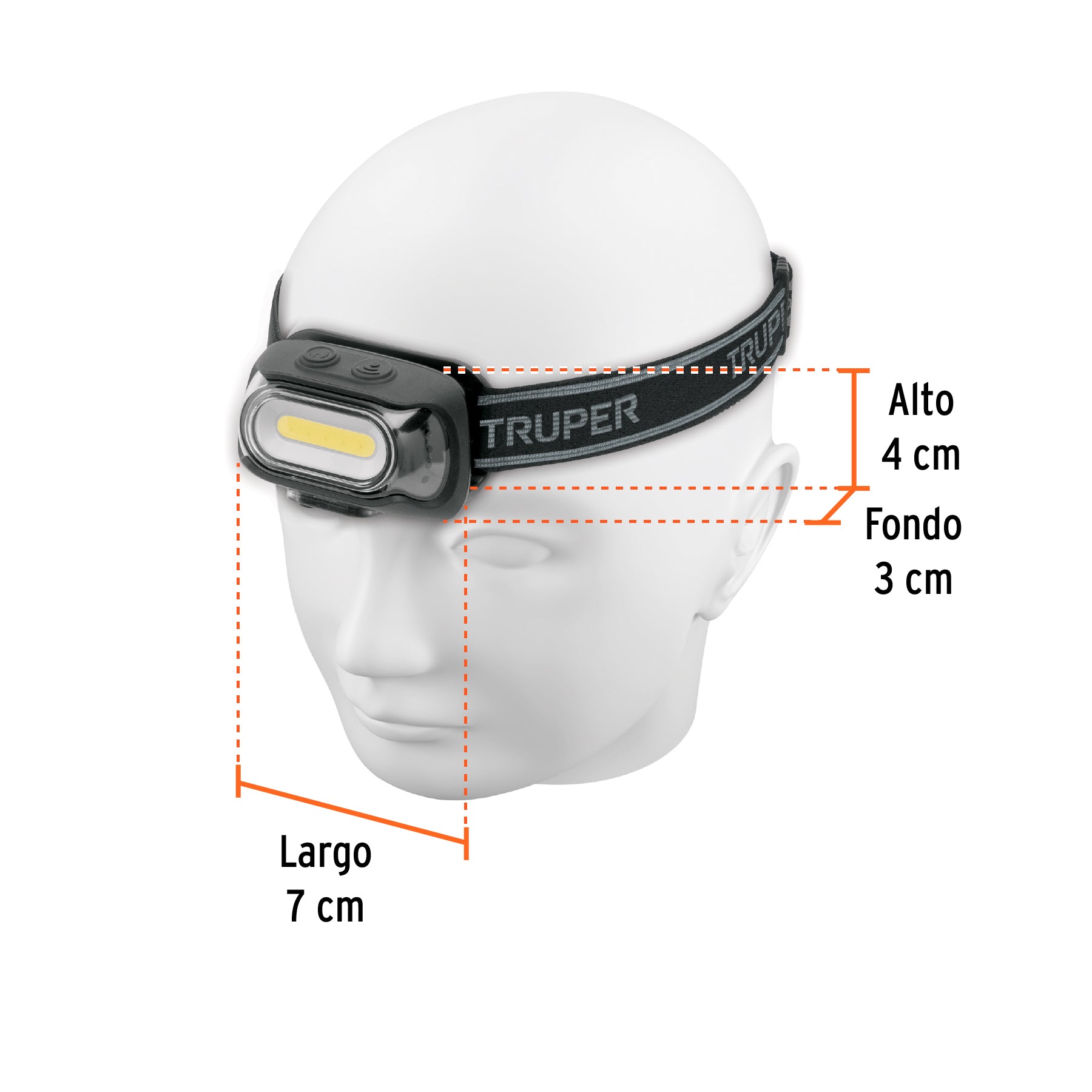 Linterna de minero LED 460 lm con sensor, recargable, Truper