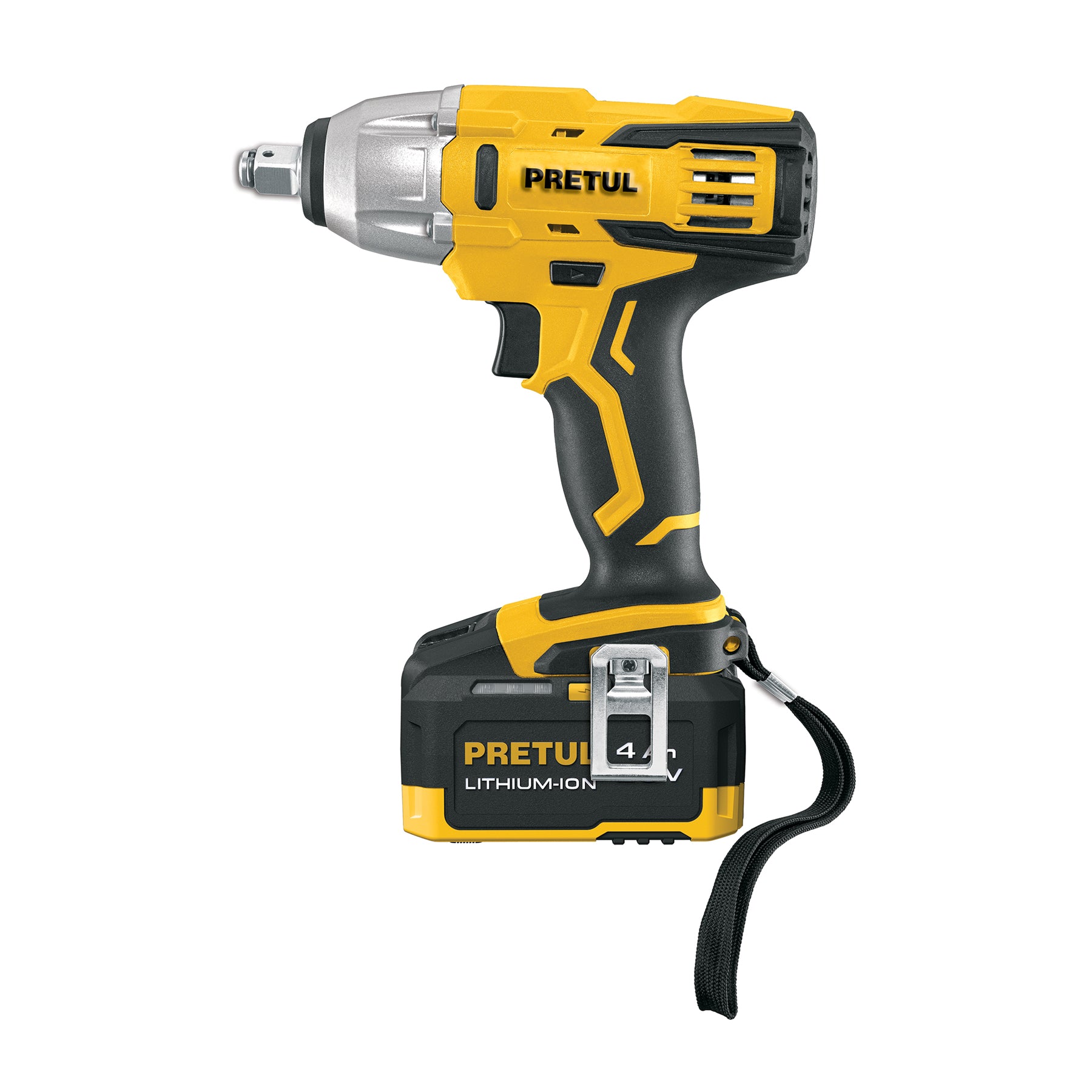 Llave de impacto inalámbrica 1/2", 20V, 155 lb/ft, 1 batería 4Ah, Pretul
