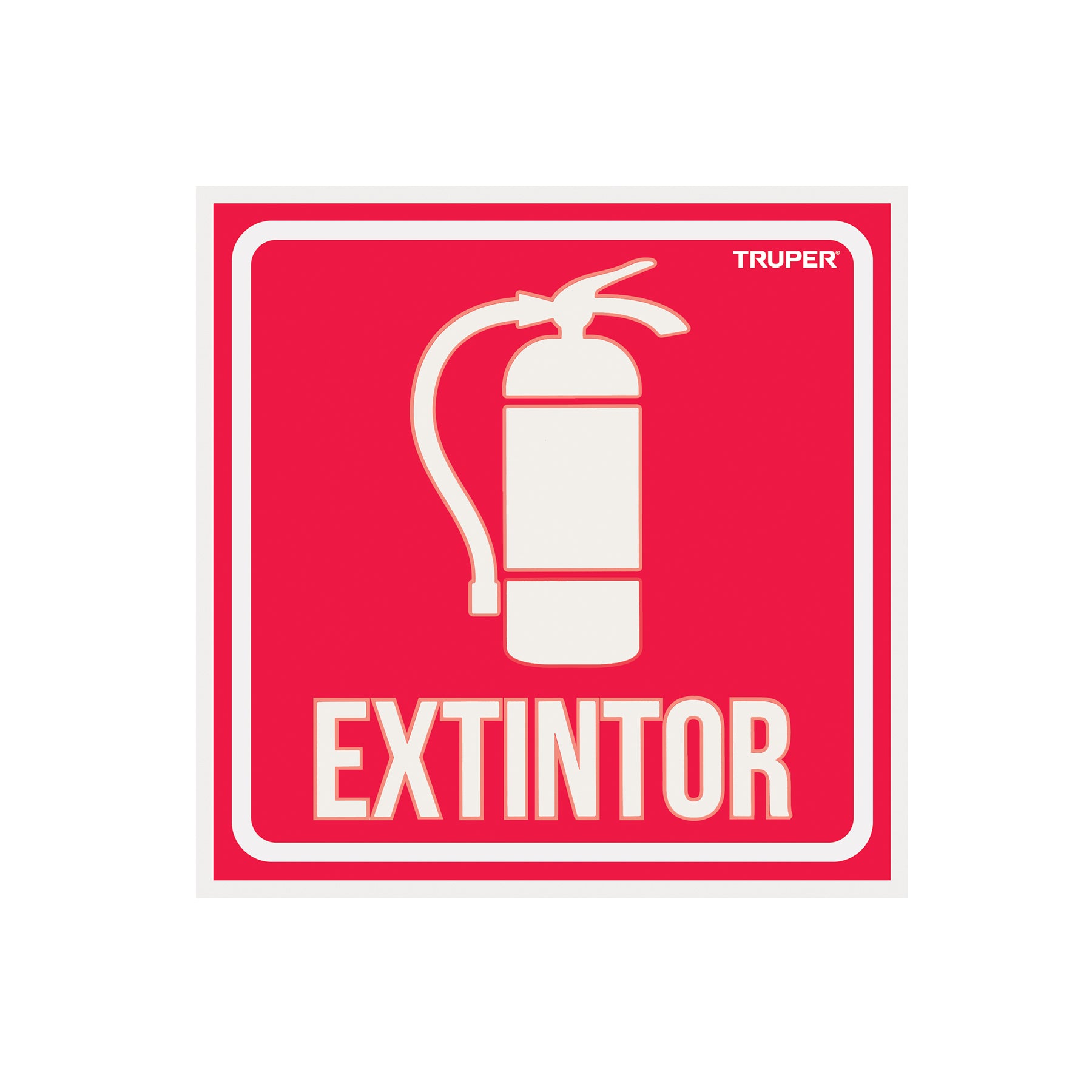 Letrero de señalización "EXTINTOR", 19 x 19 cm, Truper