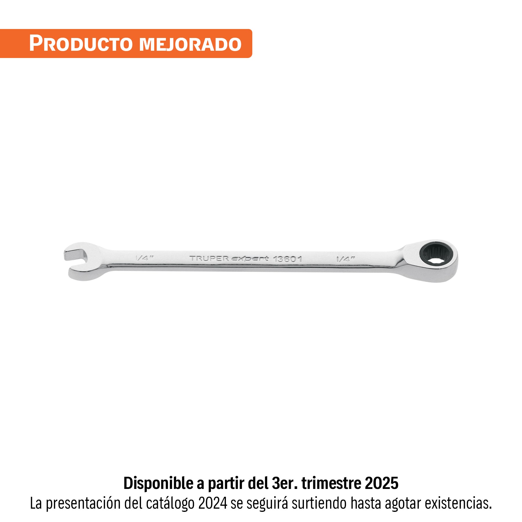 Llave combinada con matraca 1/4" x 120 mm largo, Expert