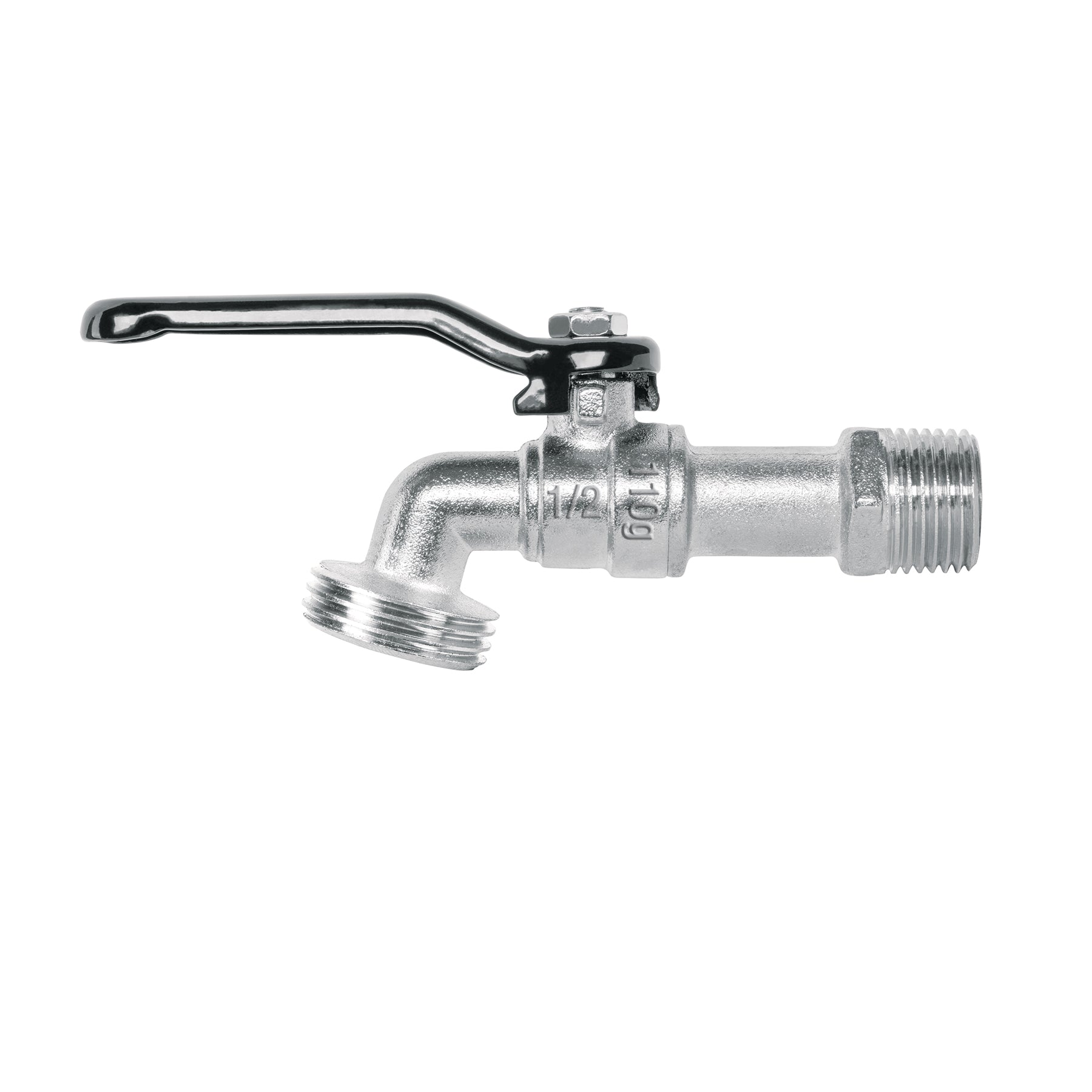 Llave de esfera de zinc 1/2", 110 g, s/adaptador, Basic