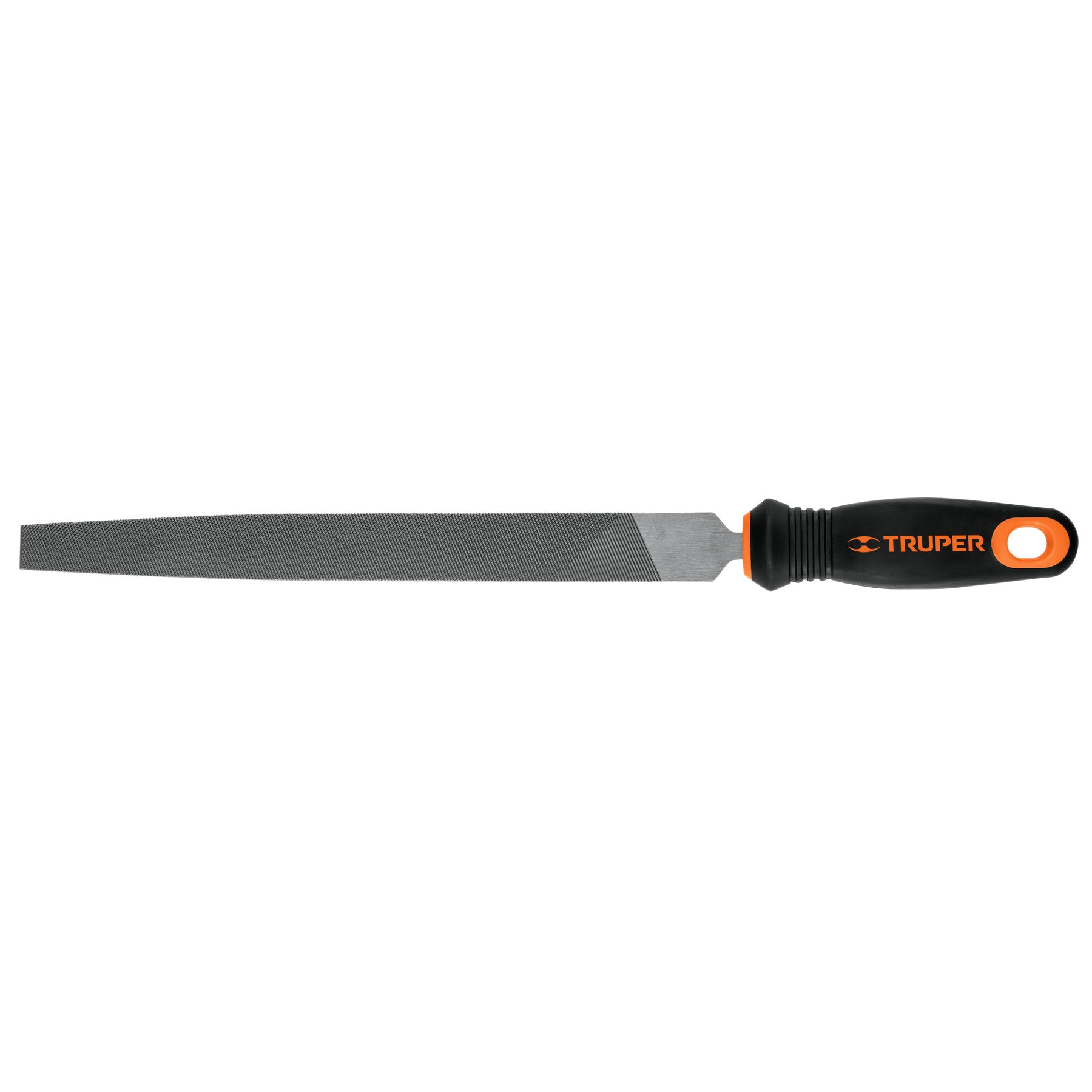 Lima plana bastarda 10" con mango doble inyección, Truper