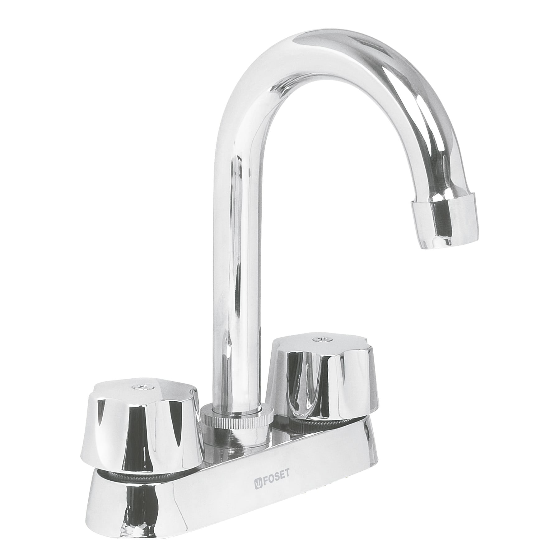 Mezcladora 4" para lavabo, cuello bar, cartucho compresión, Foset, M-060-C, 47689