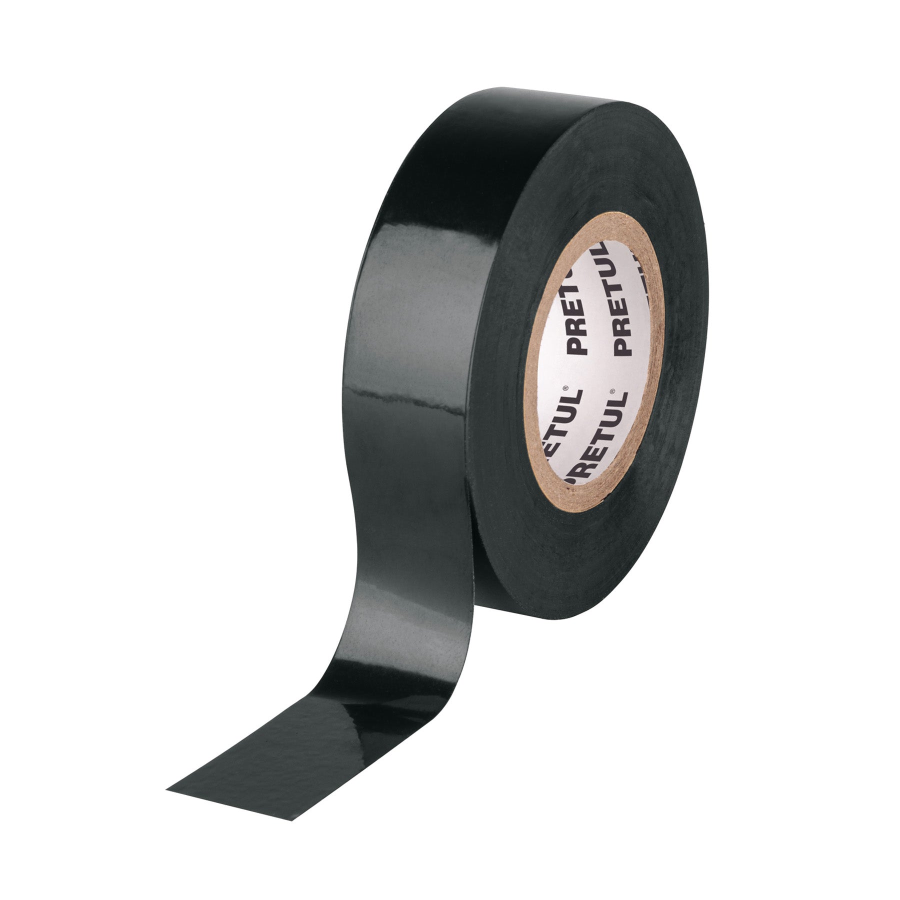 Cinta de aislar de 18 m x 19 mm, negra en blíster, Pretul, M-33P-B, 20523
