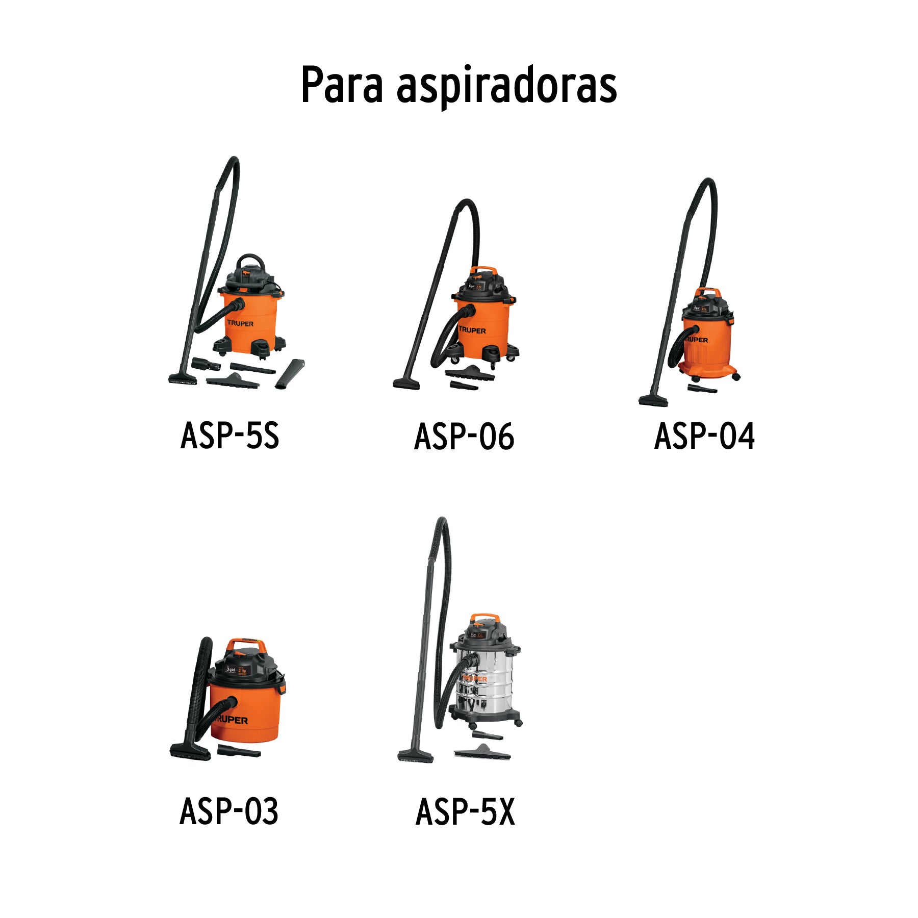 Manguera para aspiradoras 3, 4, 5 y 6 gal, Truper