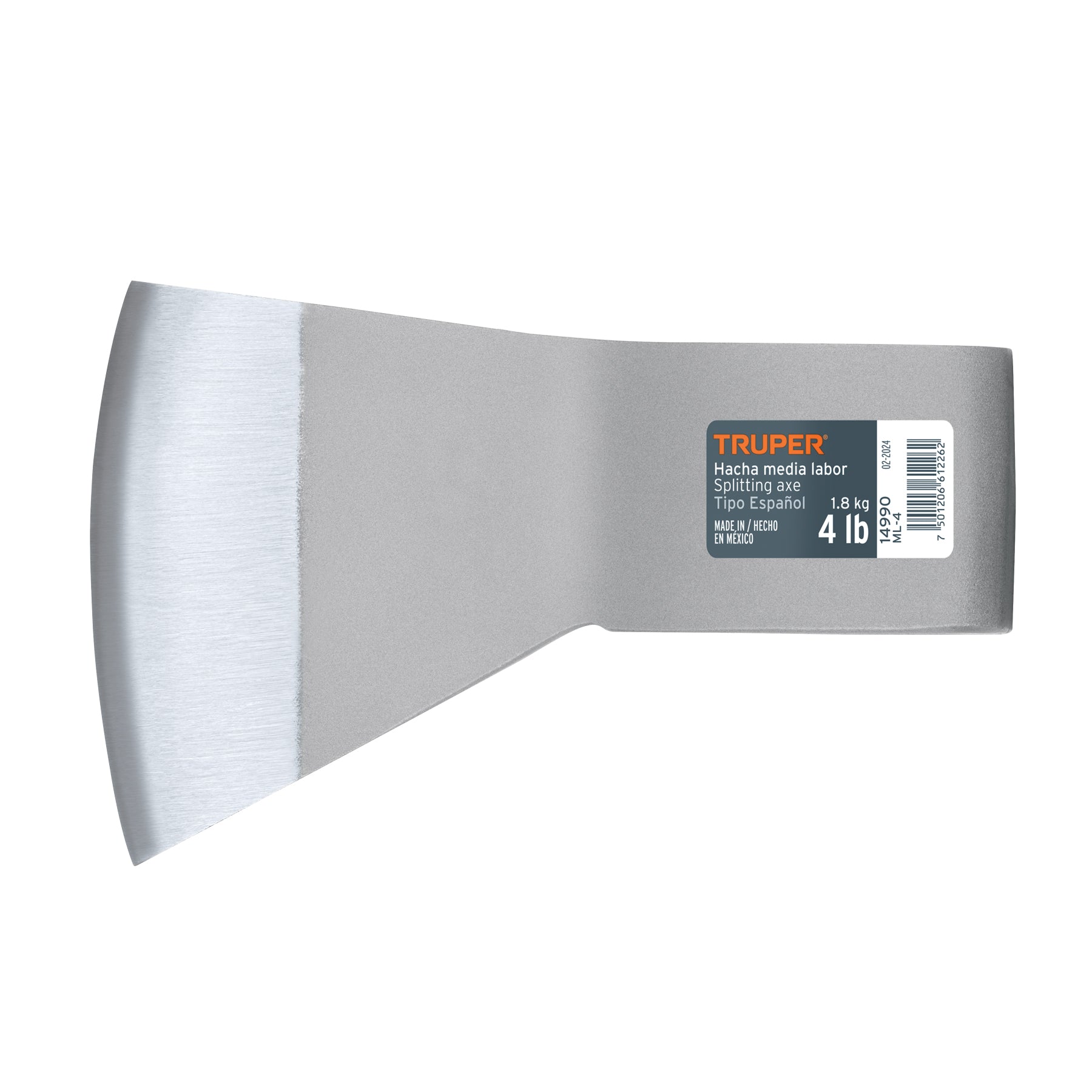 Hacha media labor 4 lb, sin mango, Truper