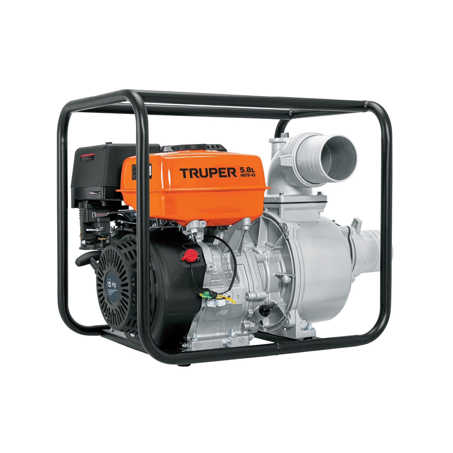 Motobomba autocebante 4"x4", gasolina 15HP, agrícola, Truper