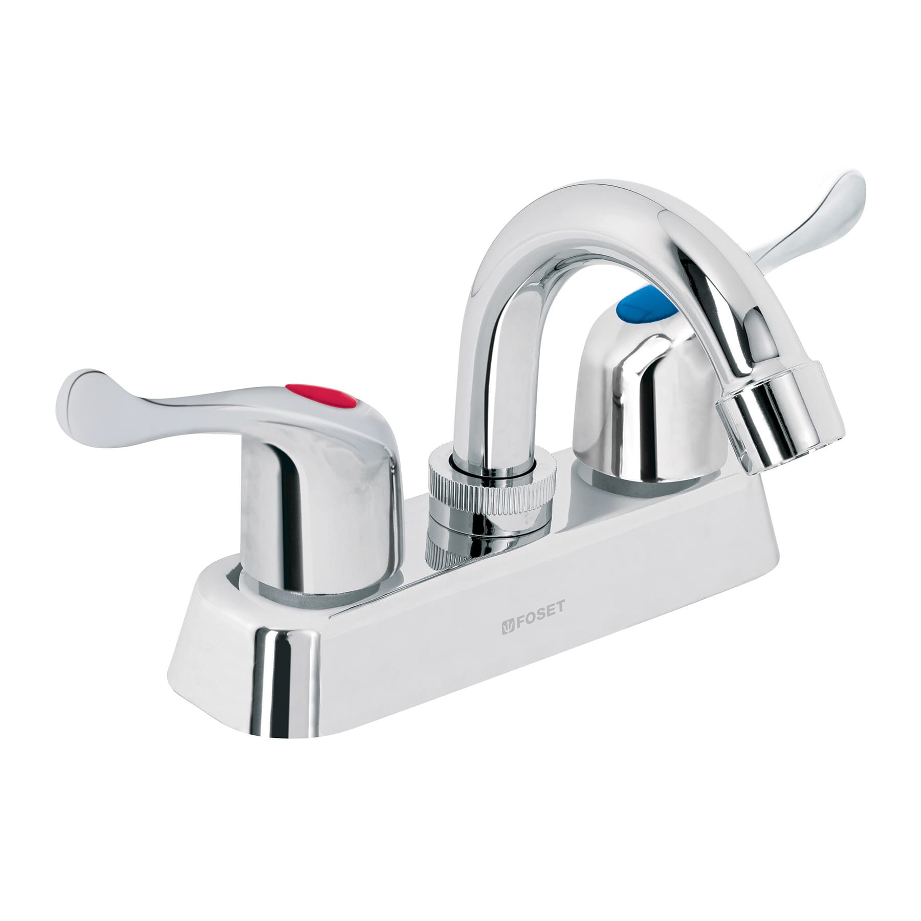 Mezcladora 4" lavabo, ABS, cuello curvo, palanca, BASIC