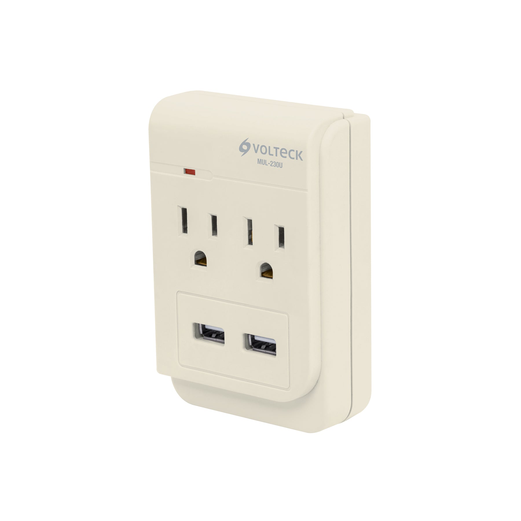 Multicontacto, 2 entradas y 2 entradas USB, 2 polos + tierra, Volteck, MUL-230U, 46088