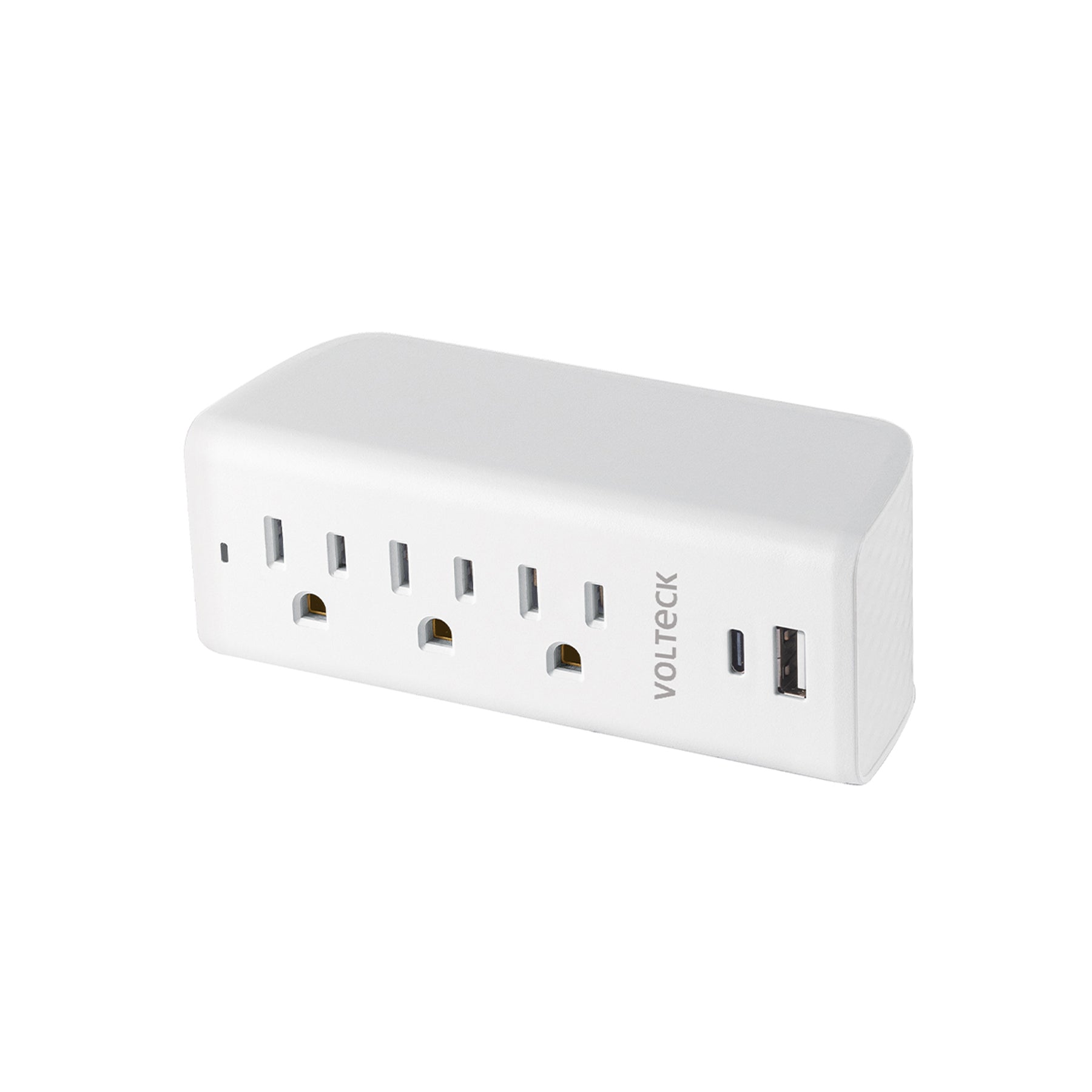 Multicontacto de pared, 3 contactos y 2 USB A+C, Volteck, MUL-302U, 45749