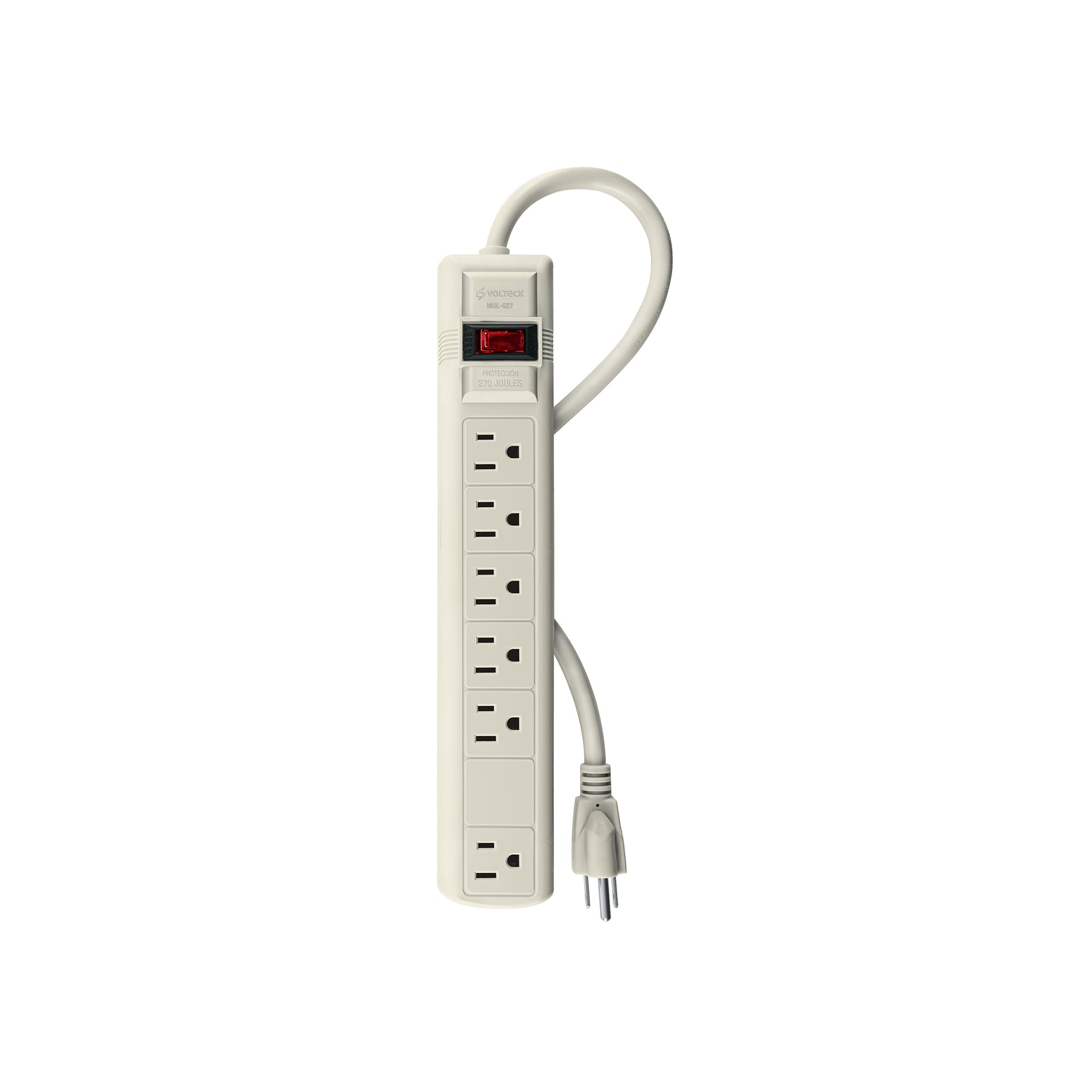 Multicontacto 16 AWG uso rudo con 6 entradas, Volteck