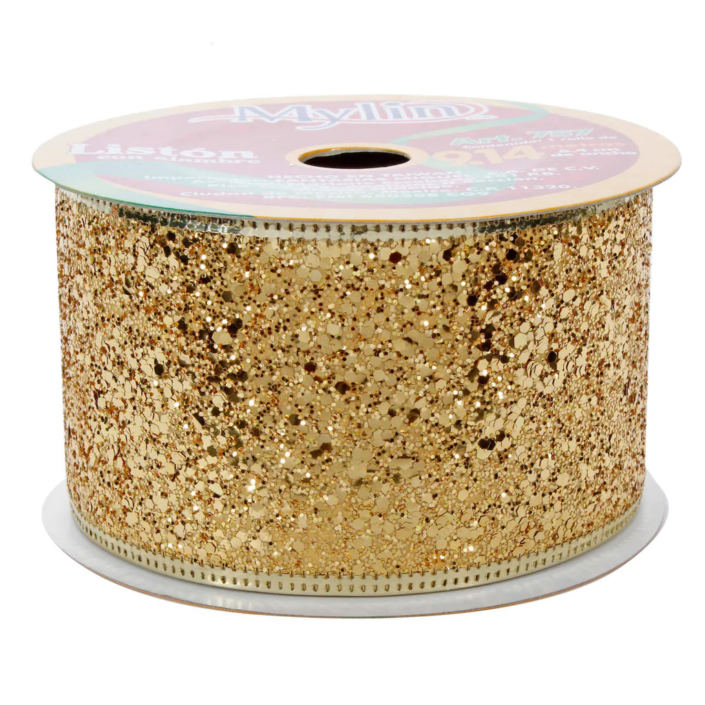 Liston diamante fino oro 6.4 cm x 9.1 m