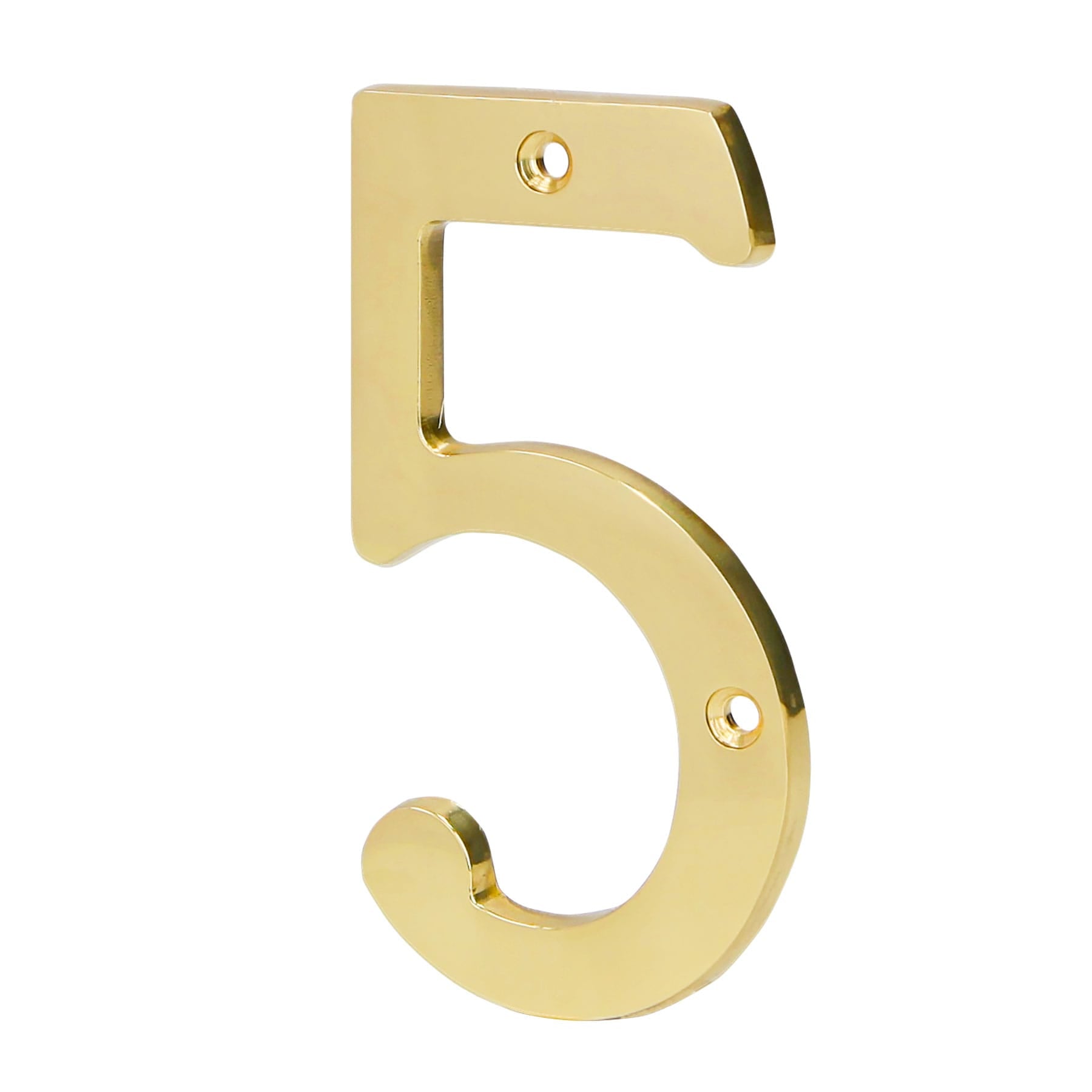 Número 5 de latón sólido 4", latón brillante, Hermex, NUCH-5, 43683