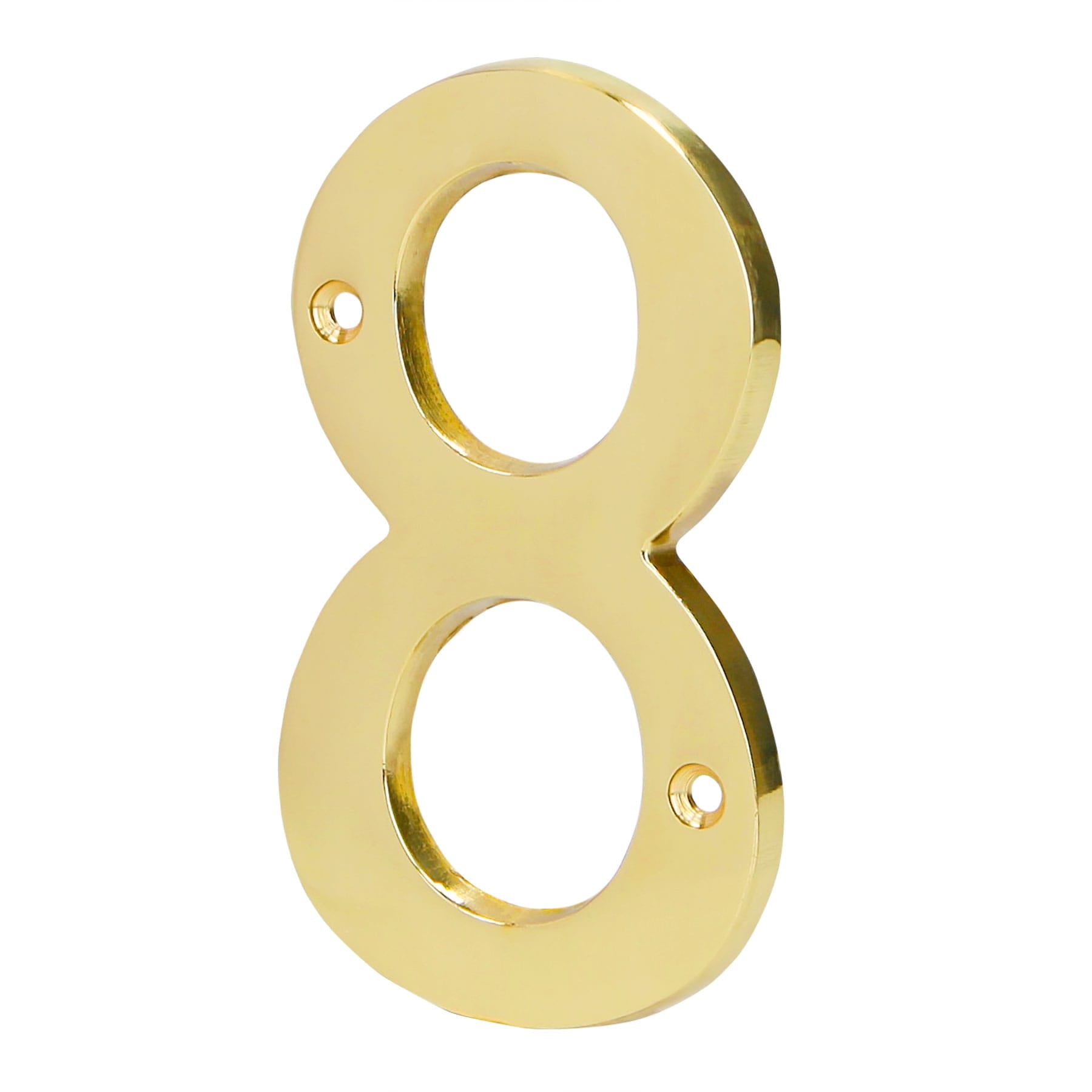 Número 8 de latón sólido 4", latón brillante, Hermex, NUCH-8, 43686