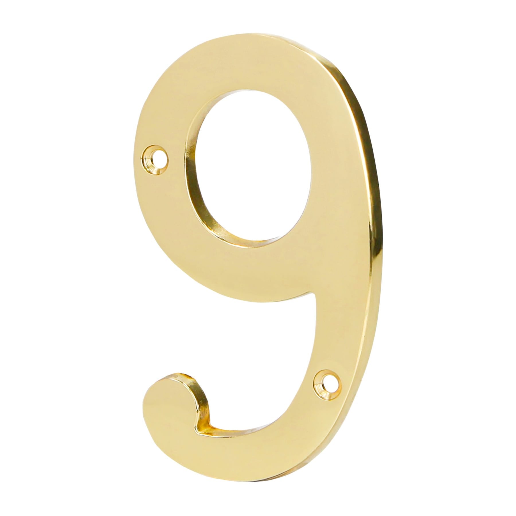 Número 9 de latón sólido 4", latón brillante, Hermex, NUCH-9, 43687