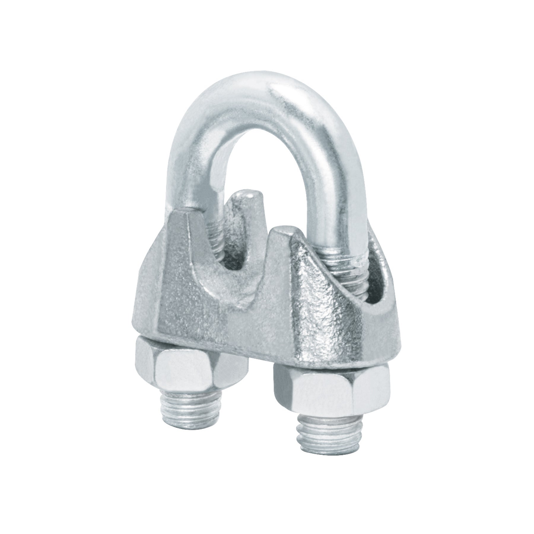 Blíster con 1 nudo (perro) de hierro para cable de 1/2", Fiero