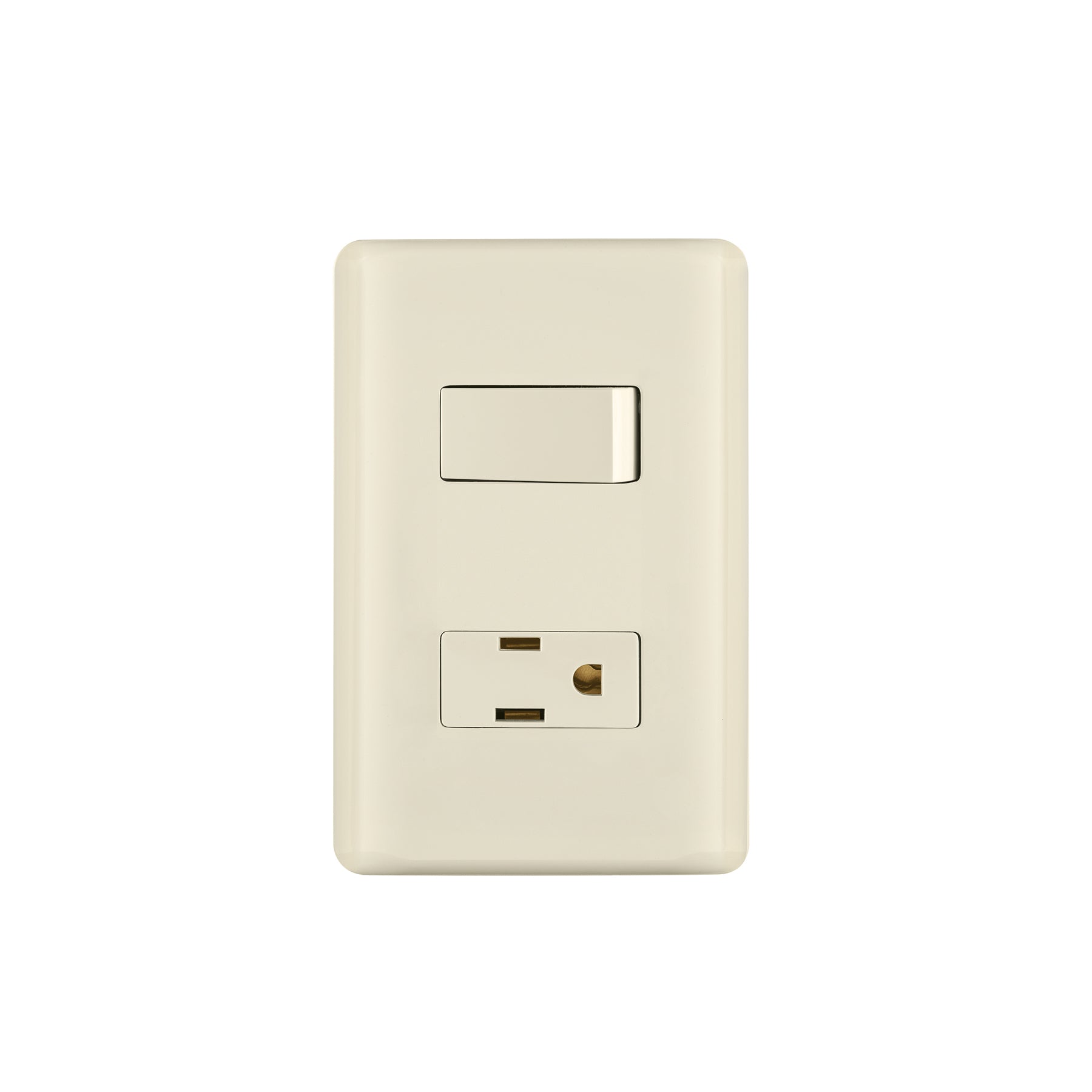 Placa armada interruptor y contacto, marfil, Volteck, PA-APCO-BI, 26634