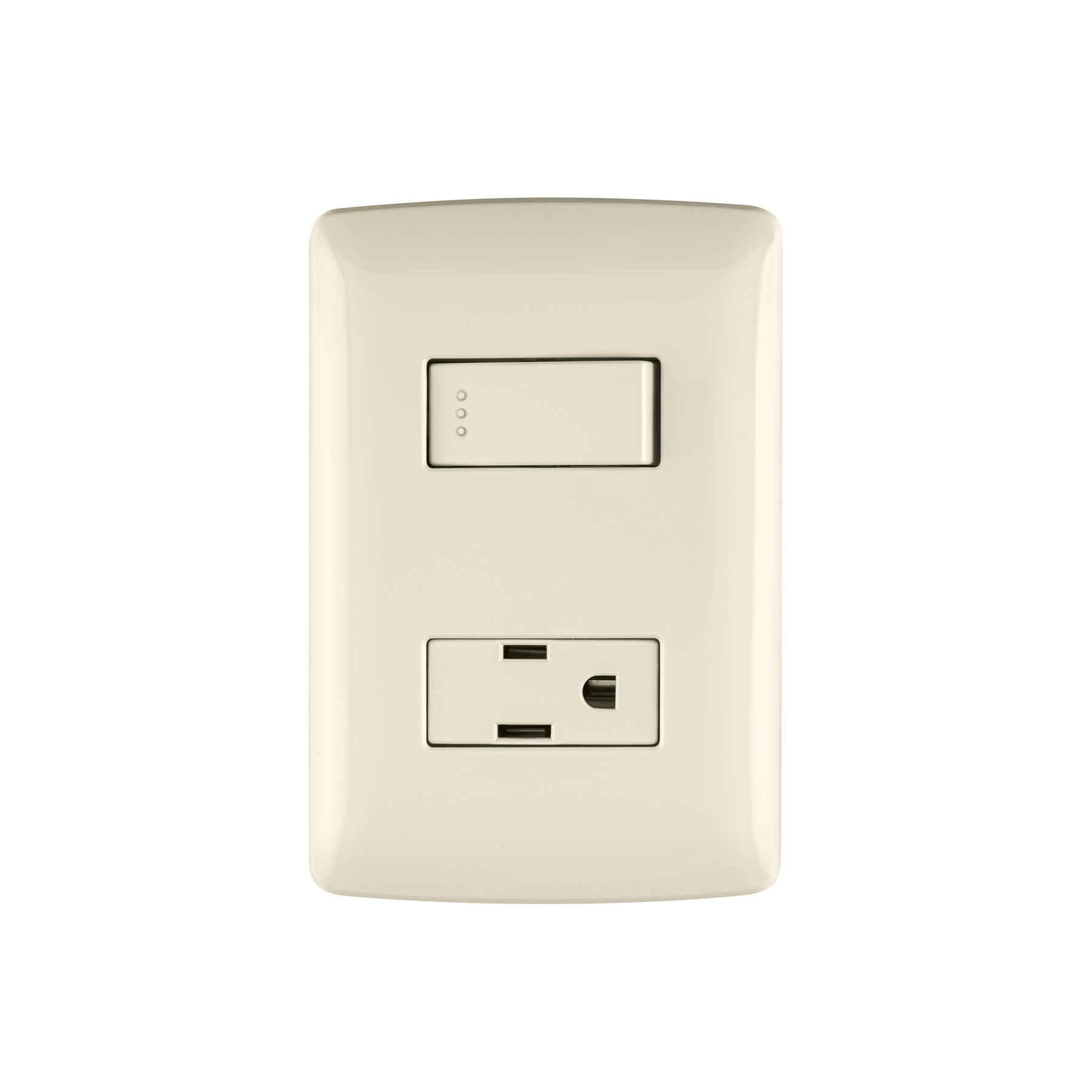 Placa armada contacto e interruptor, marfil, línea Italiana, Volteck, PA-APCO-I, 48666