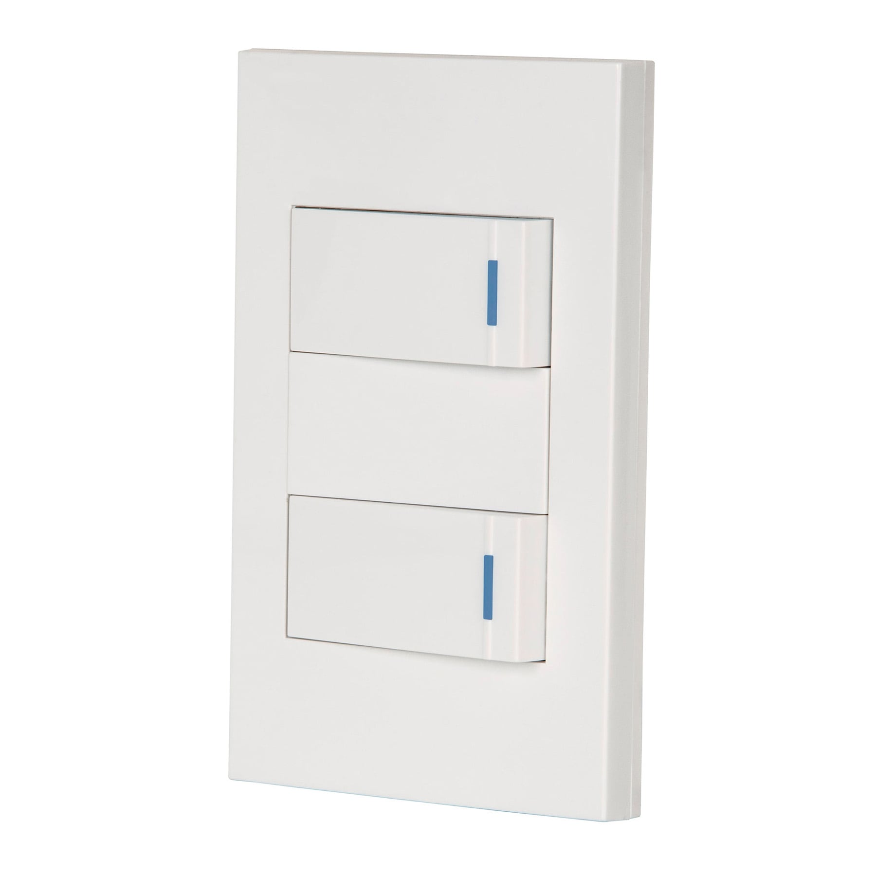 Placa armada 2 interruptores, 1 módeloulo, Española, blanco