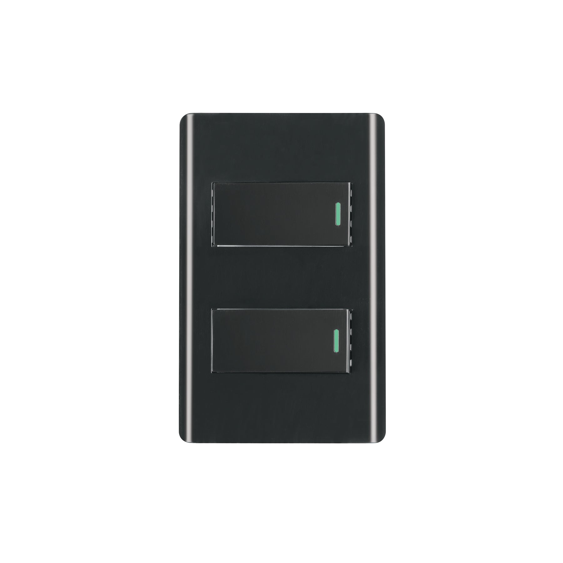 Placa armada negra con 2 interruptores 1 módulo, Lisboa, Volteck, PA-APDO1-LN, 47887