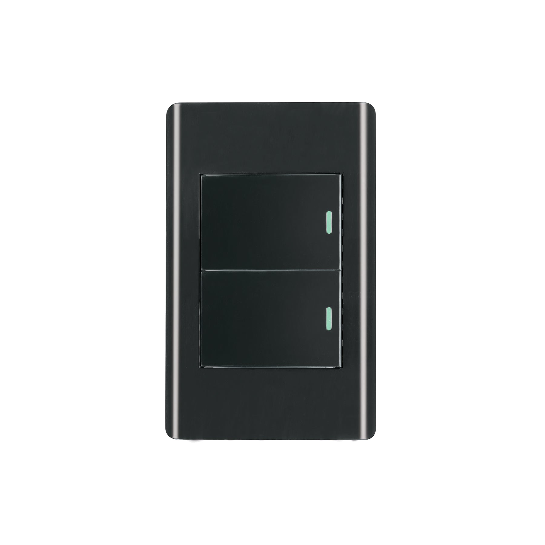Placa armada negra 2 interruptores 1.5 módulos, Lisboa, Volteck, PA-APDO15-LN, 47893