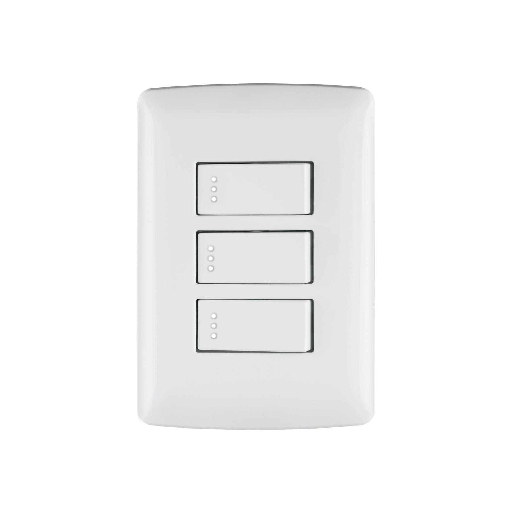 Placa armada 3 interruptores sencillos,blanco,línea Italiana, Volteck, PA-APTR-IB, 46463