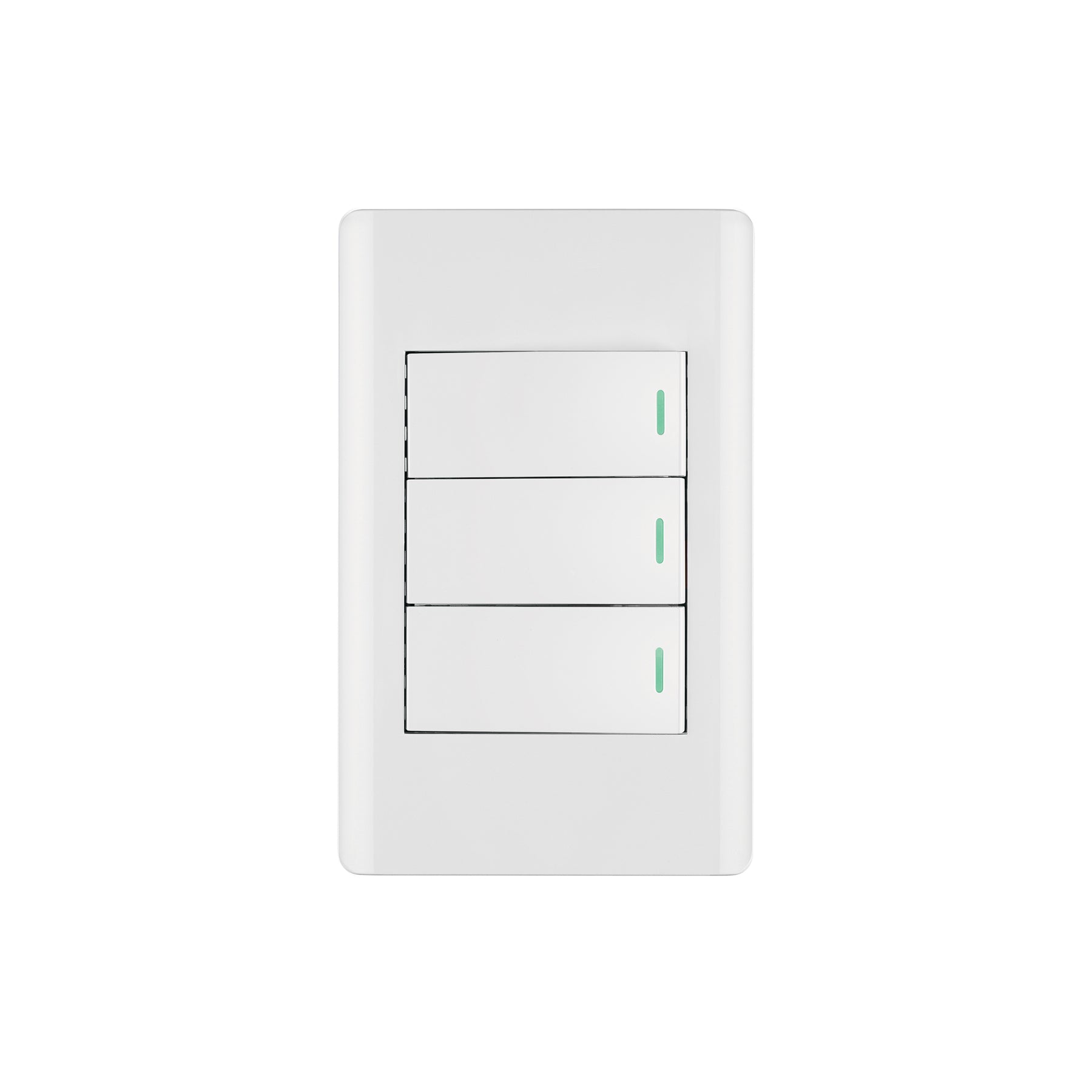 Placa armada blanca 3 interruptores 1 módulo, Lisboa, Volteck, PA-APTR-LB, 47956
