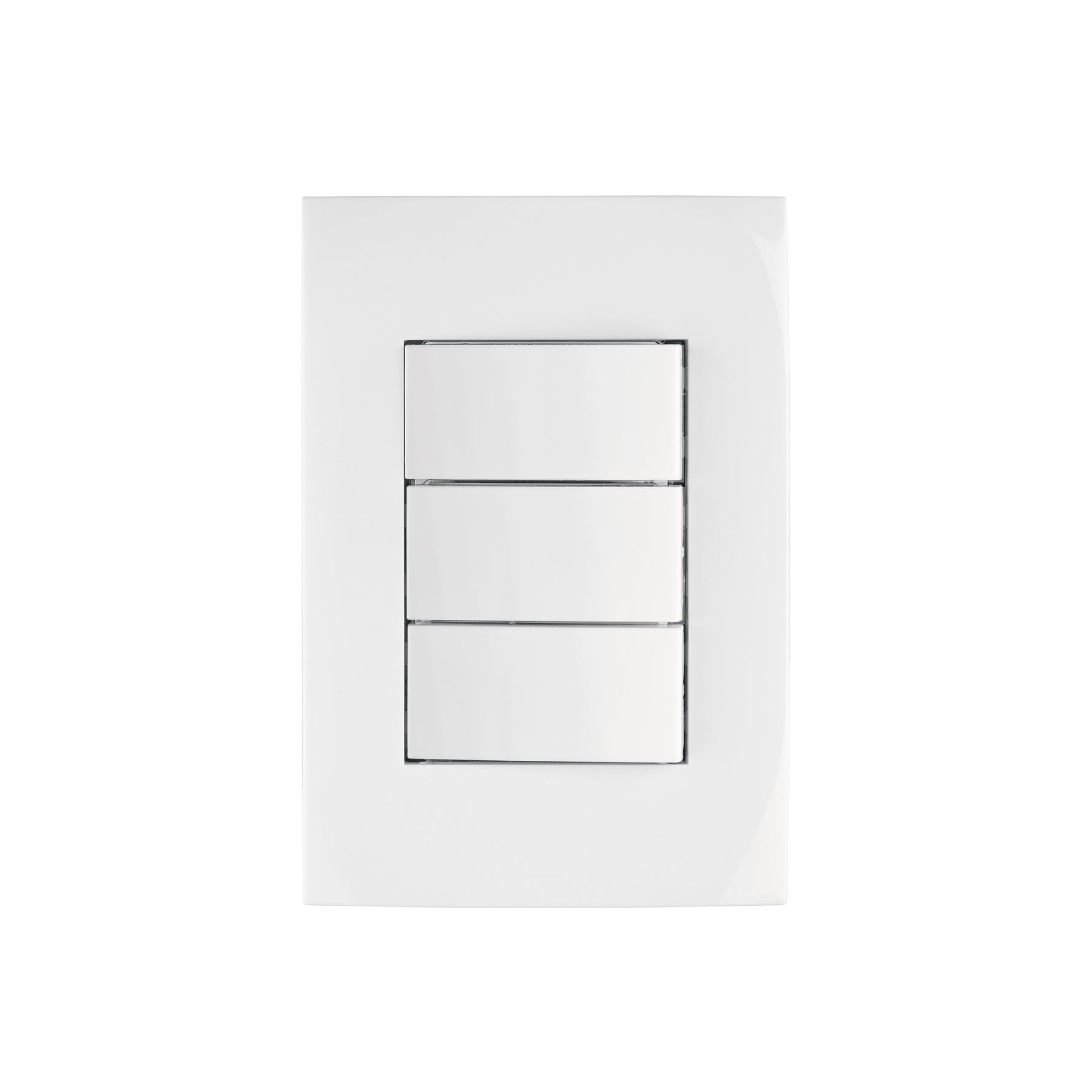 Placa armada 3 interruptores sencillos, línea Oslo, blanco, Volteck, PA-APTR-OB, 46496