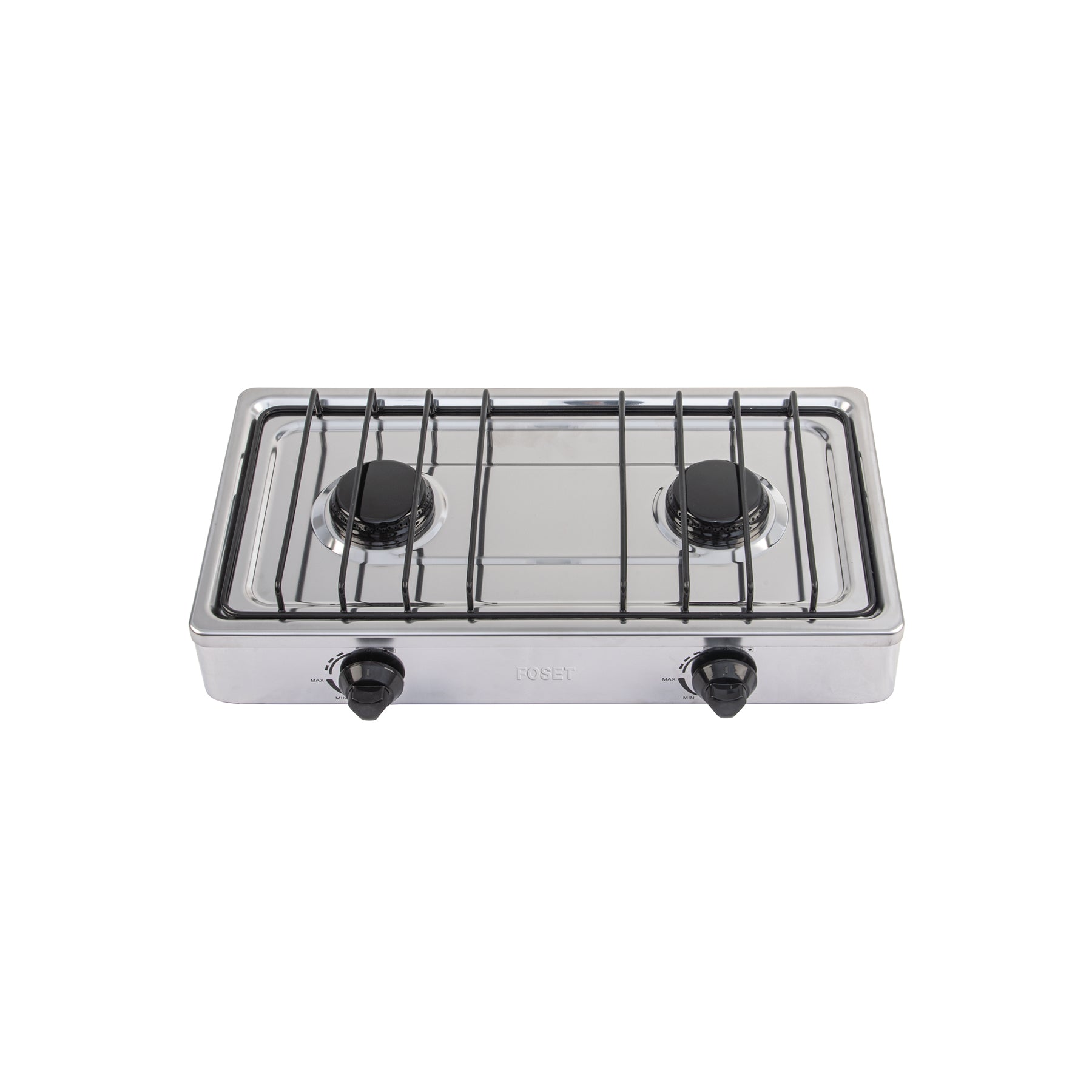 Parrilla de gas de sobreponer 2 quemadores, inoxidable Foset