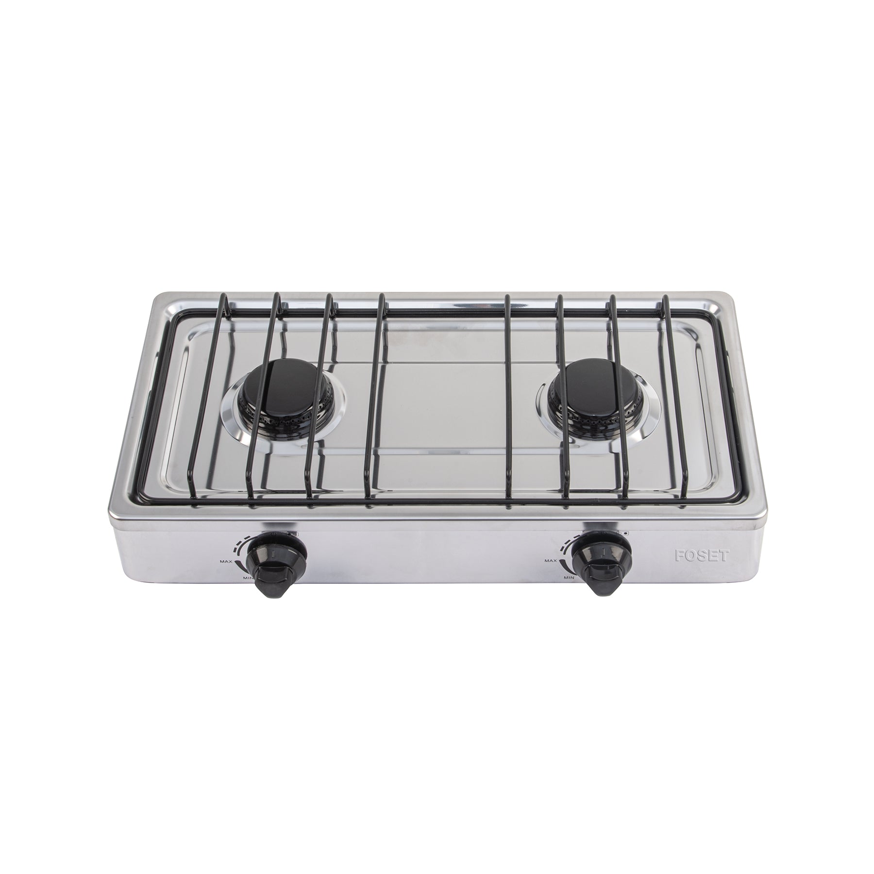 Parrilla de gas de sobreponer 2 quemadores, inoxidable Foset