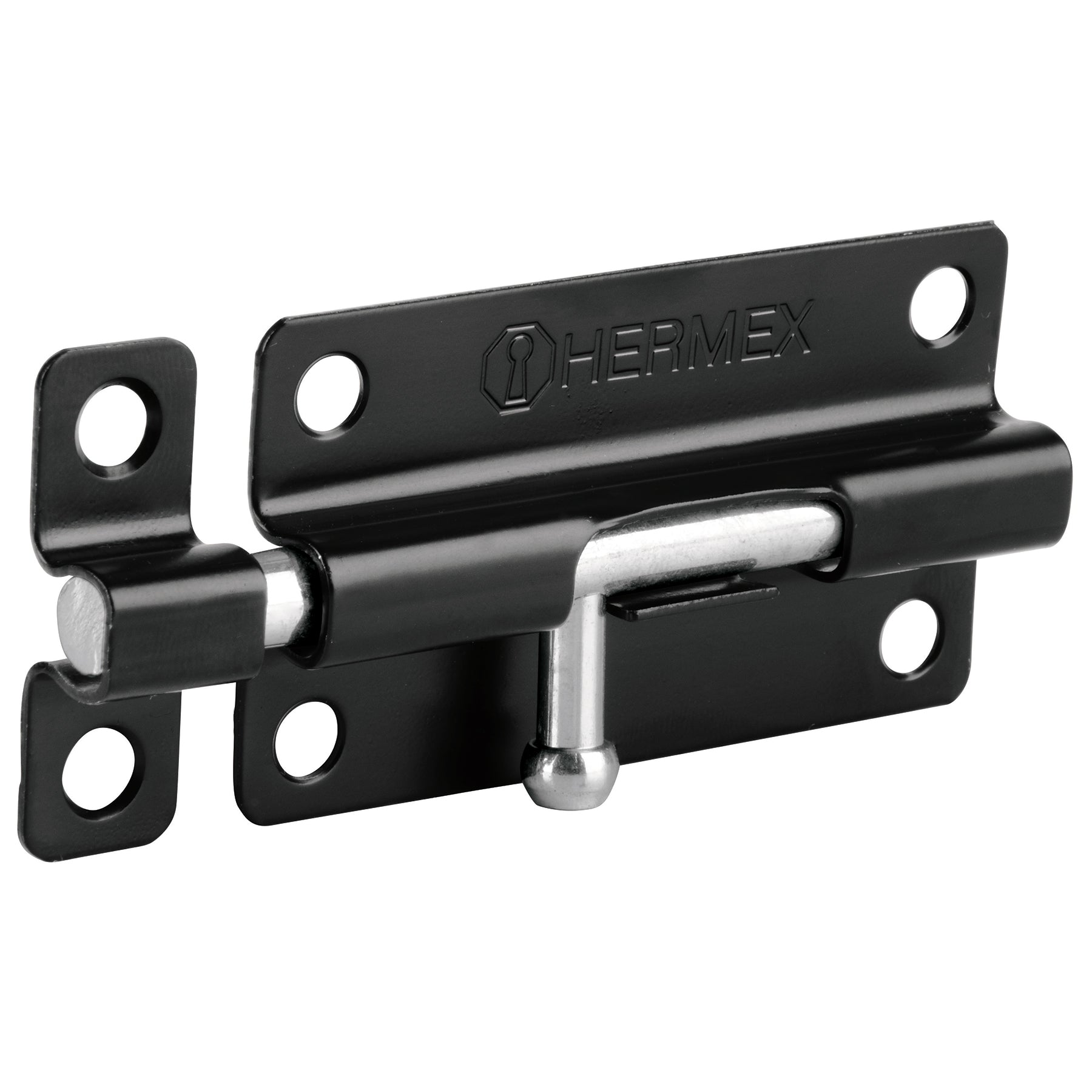 Pasador de barril 4" de acero acabado negro, Hermex