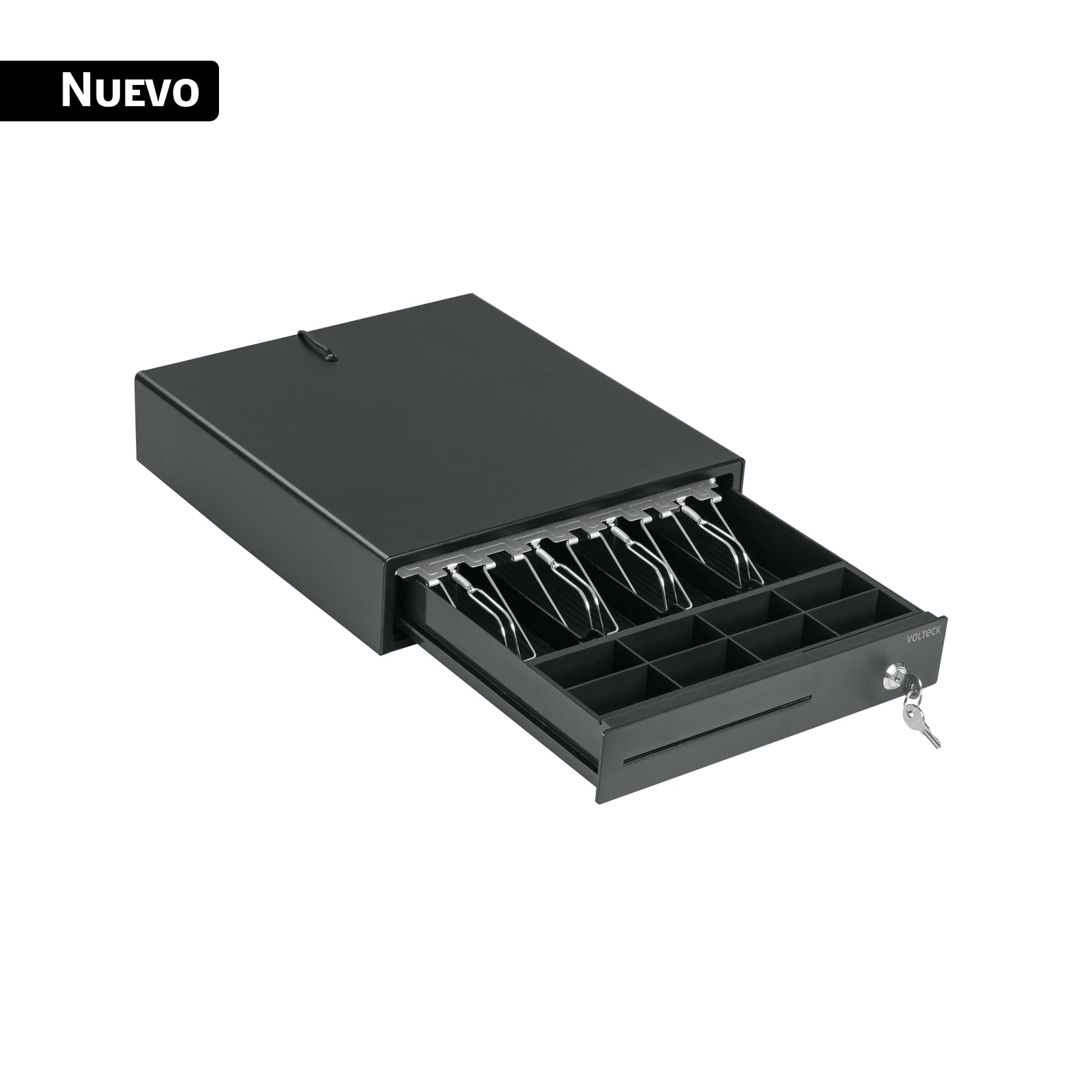 Cajón de dinero para 4 billetes y 8 monedas, VOLTECK