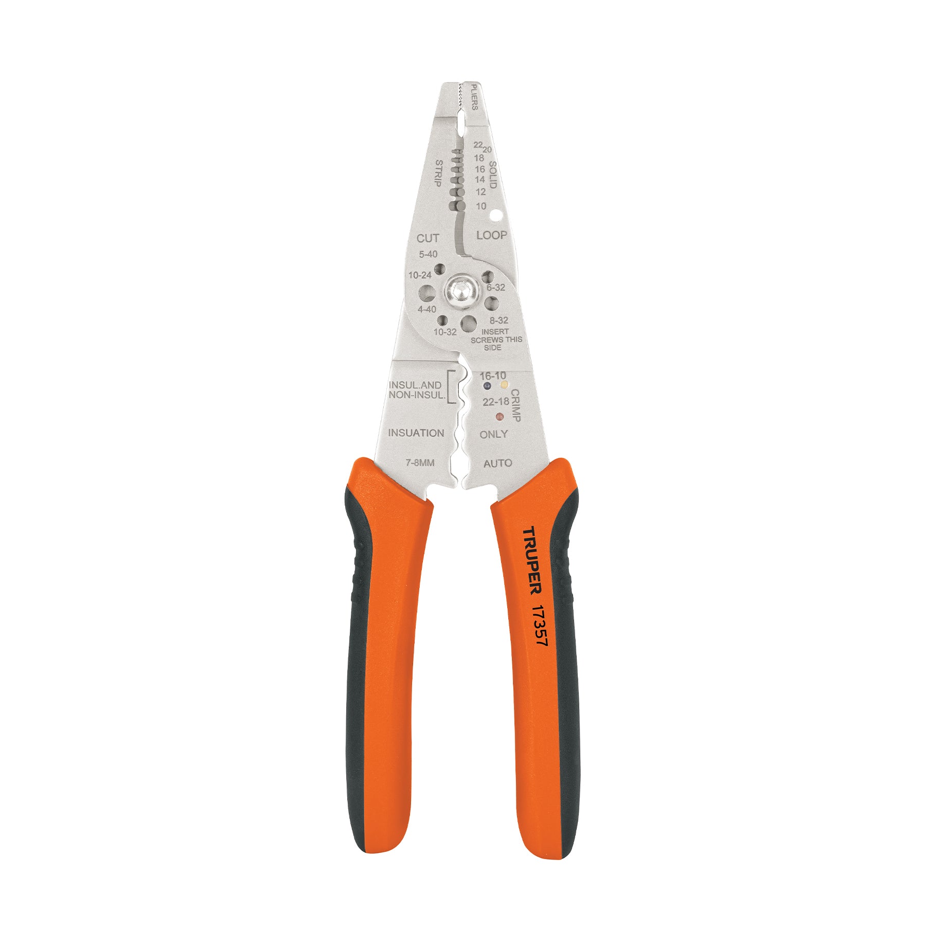 Pinza 8" pela cables, 24 a 12 AWG, Truper
